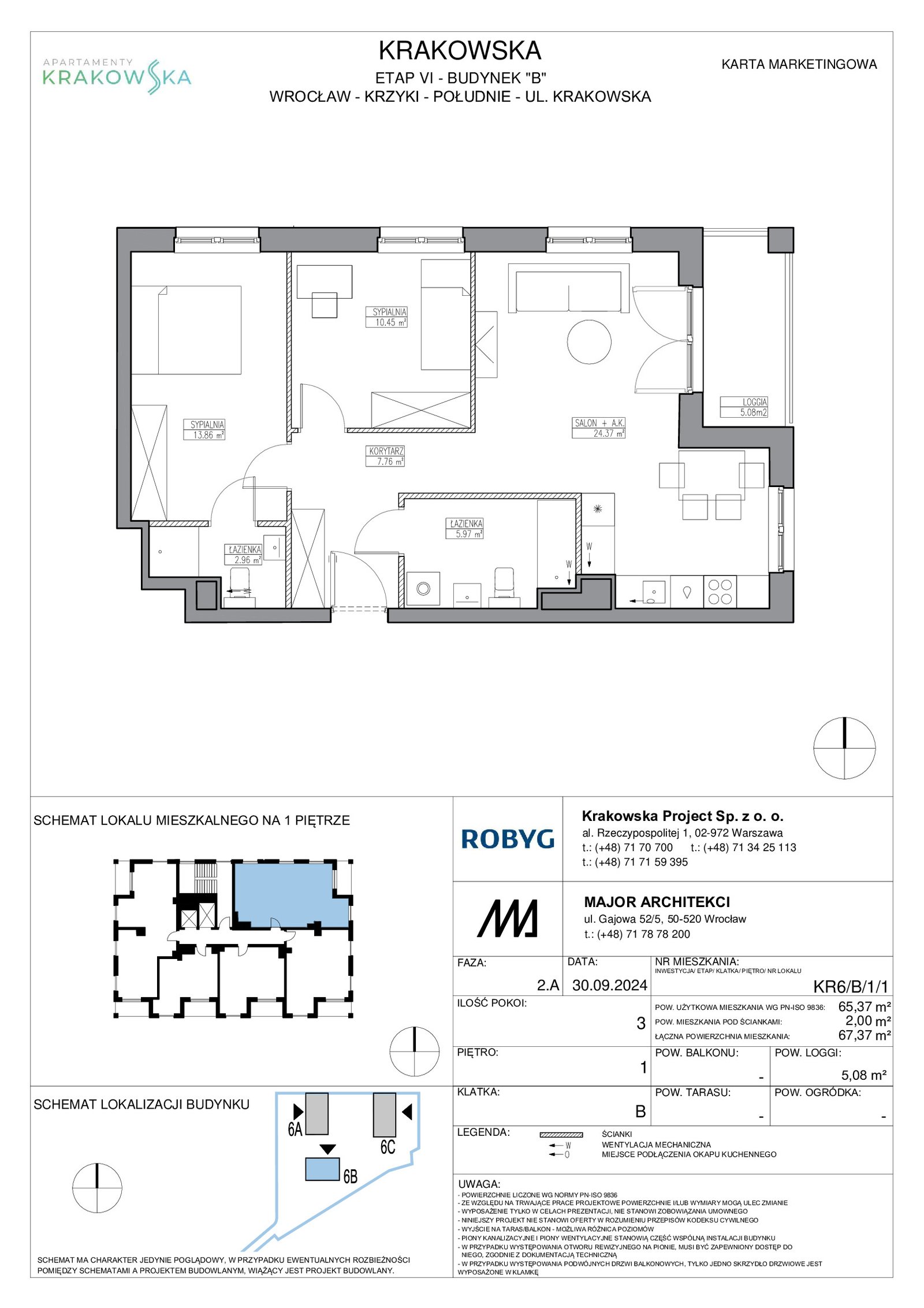 Rzut KR6/B/1/1 — Apartamenty Krakowska 6