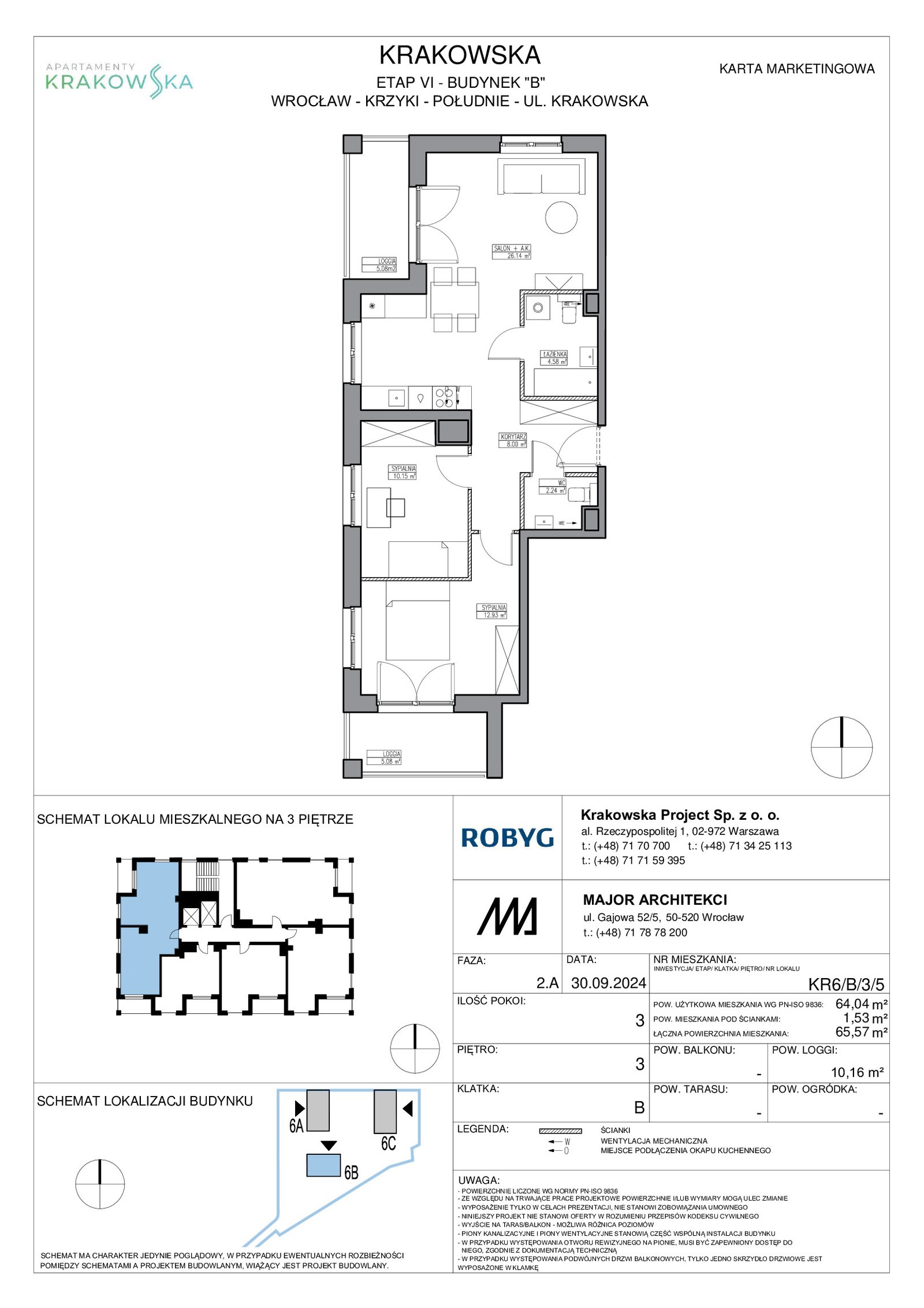 Rzut KR6/B/3/5 — Apartamenty Krakowska 6