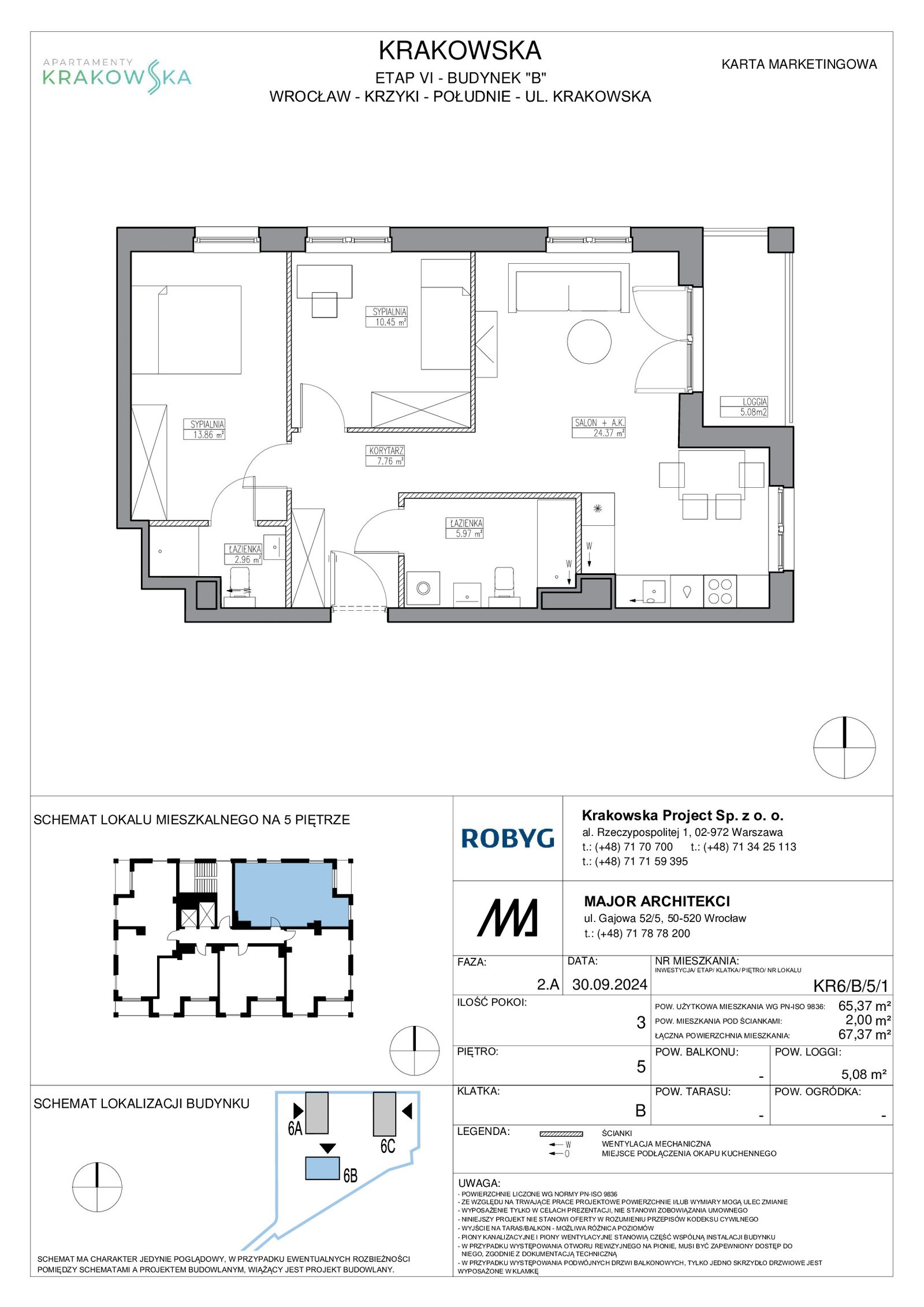 Rzut KR6/B/5/1 — Apartamenty Krakowska 6