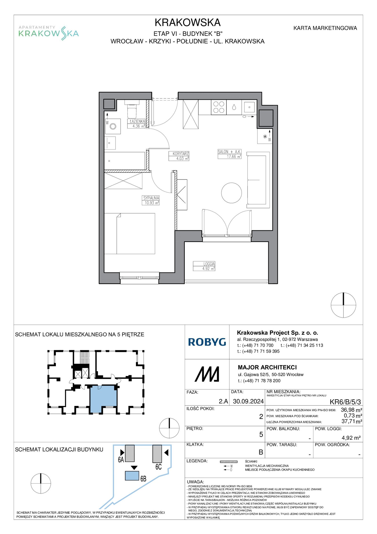 Rzut KR6/B/5/3 — Apartamenty Krakowska 6