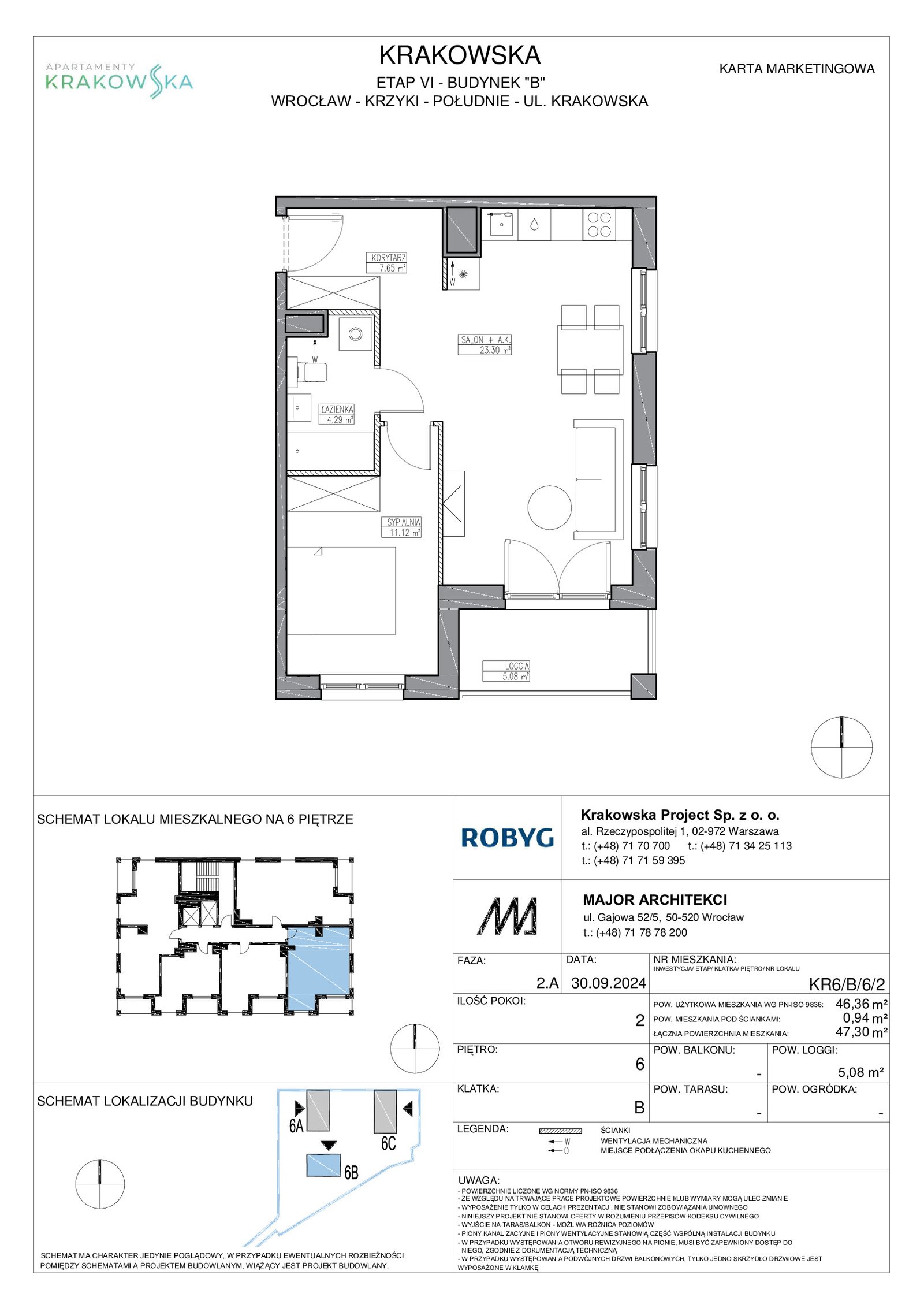 Rzut KR6/B/6/2 — Apartamenty Krakowska 6
