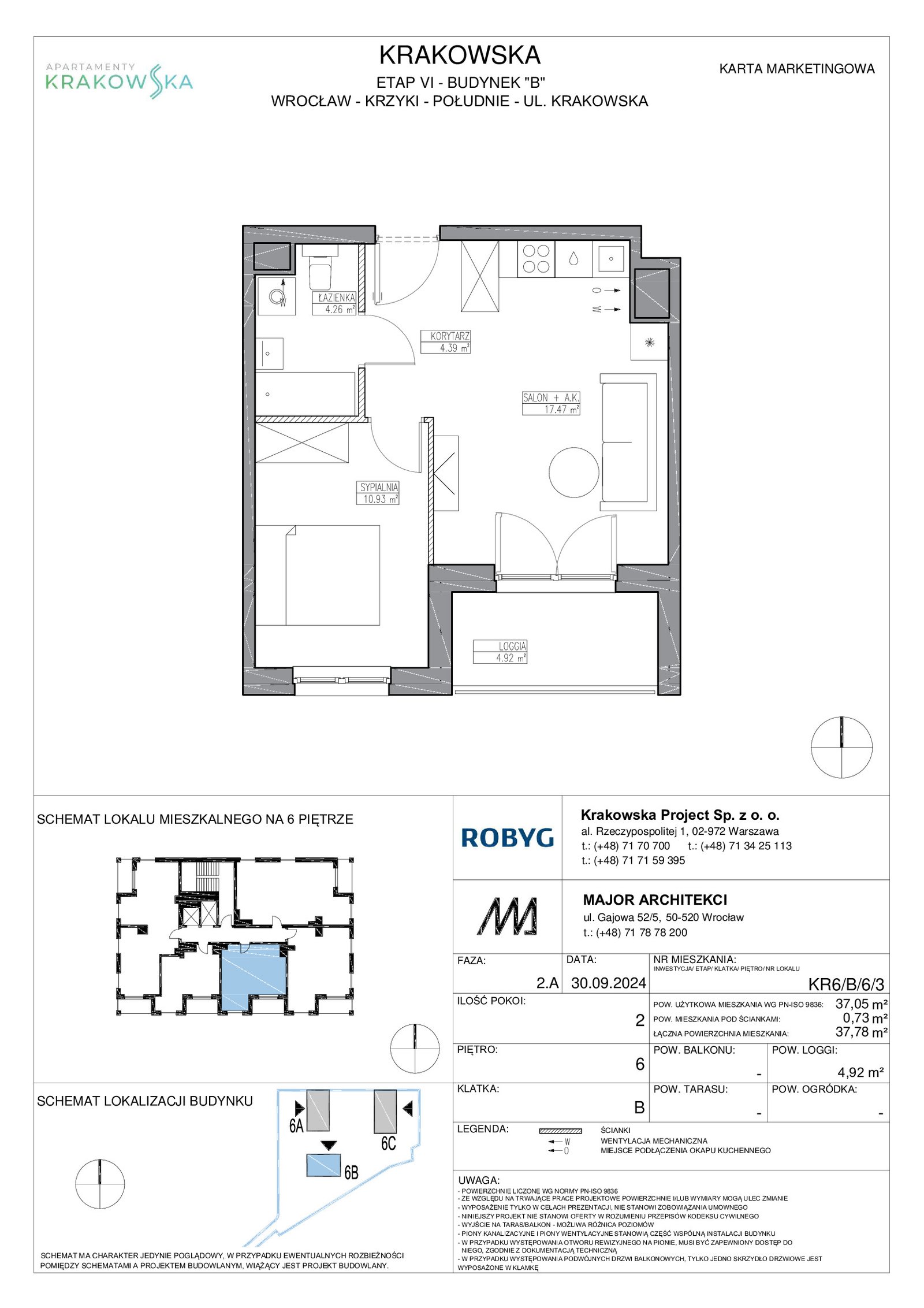 Rzut KR6/B/6/3 — Apartamenty Krakowska 6