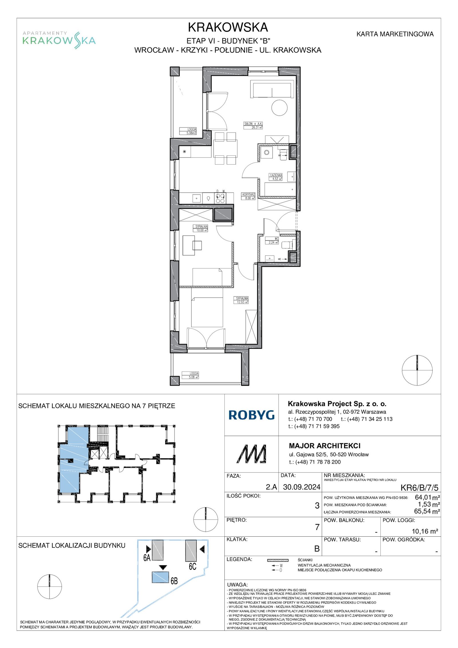 Rzut KR6/B/7/5 — Apartamenty Krakowska 6