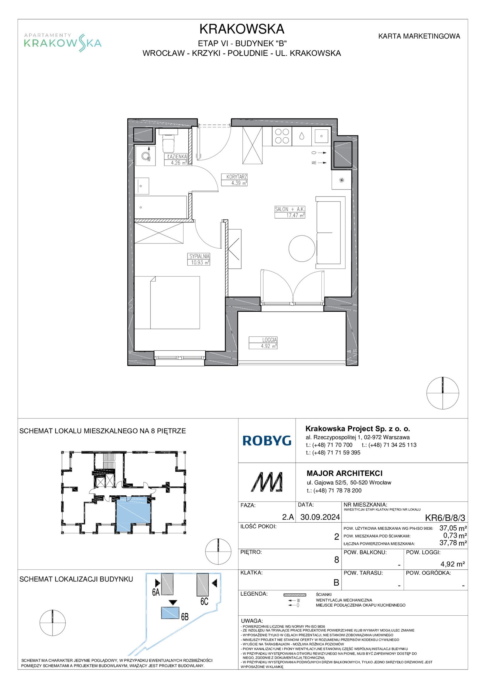 Rzut KR6/B/8/3 — Apartamenty Krakowska 6