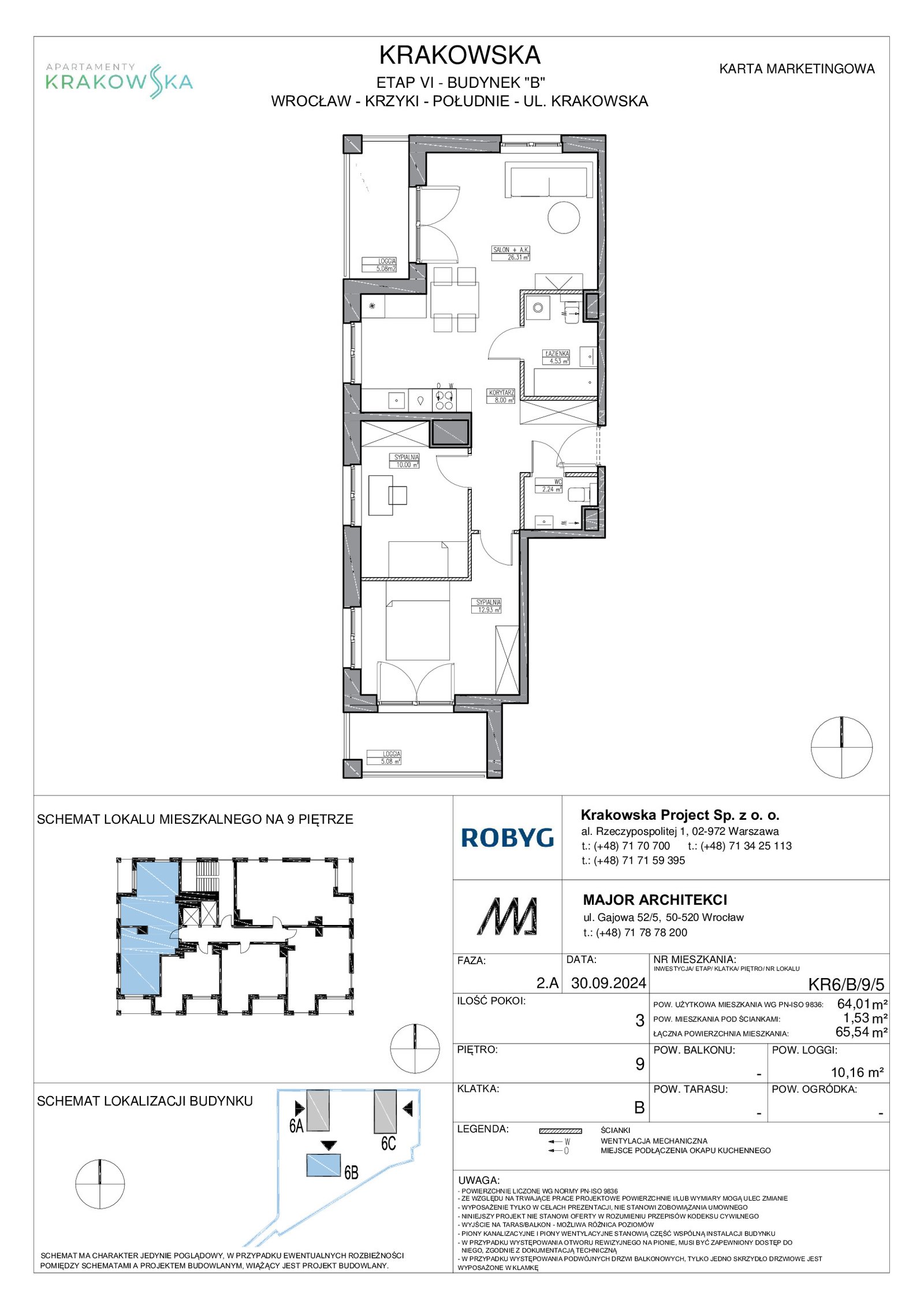 Rzut KR6/B/9/5 — Apartamenty Krakowska 6