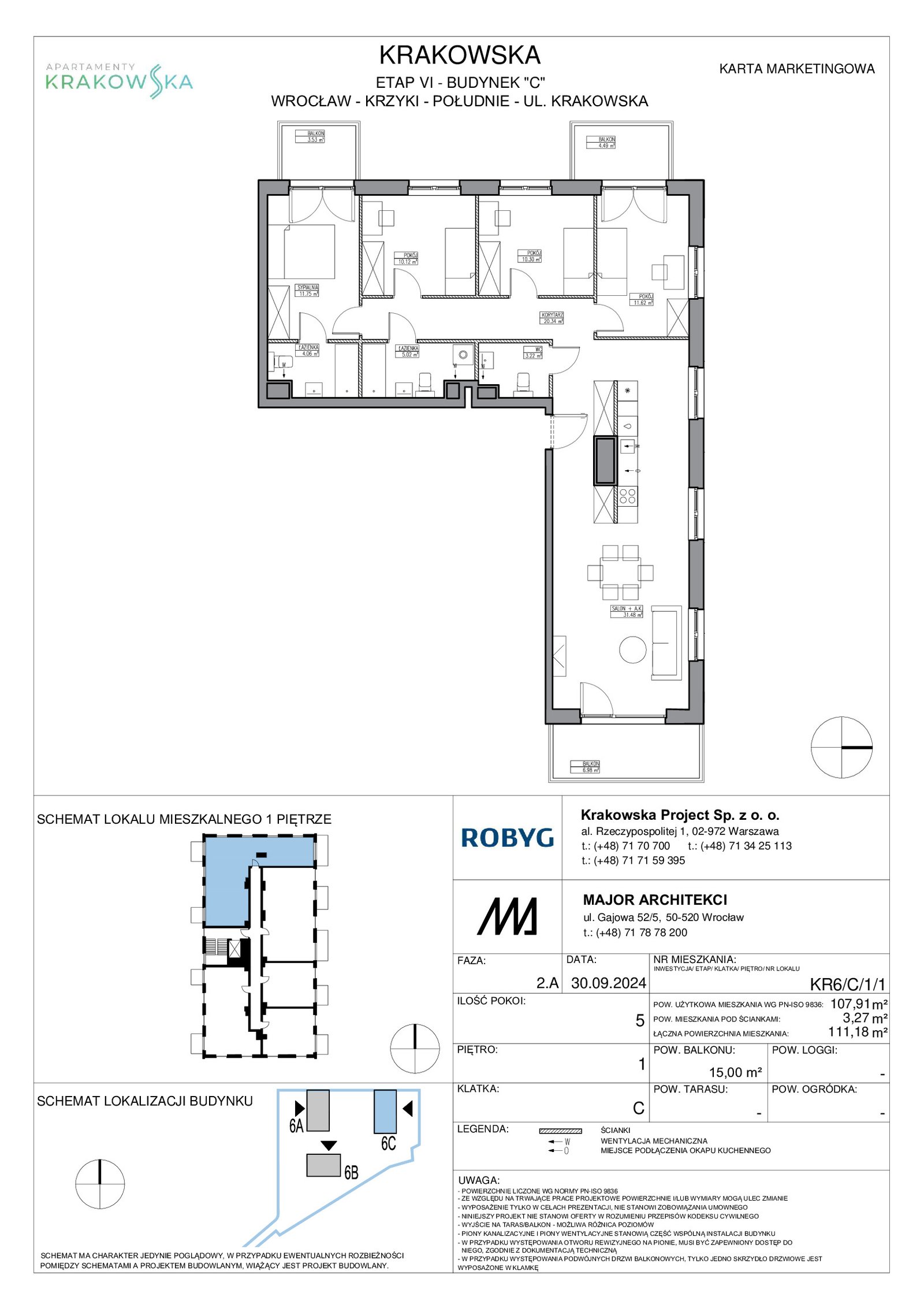 Rzut KR6/C/1/1 — Apartamenty Krakowska 6