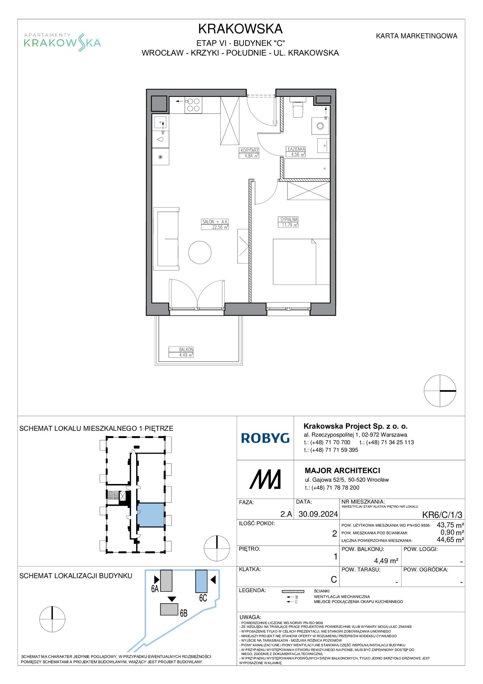 Rzut KR6/C/1/3 — Apartamenty Krakowska 6
