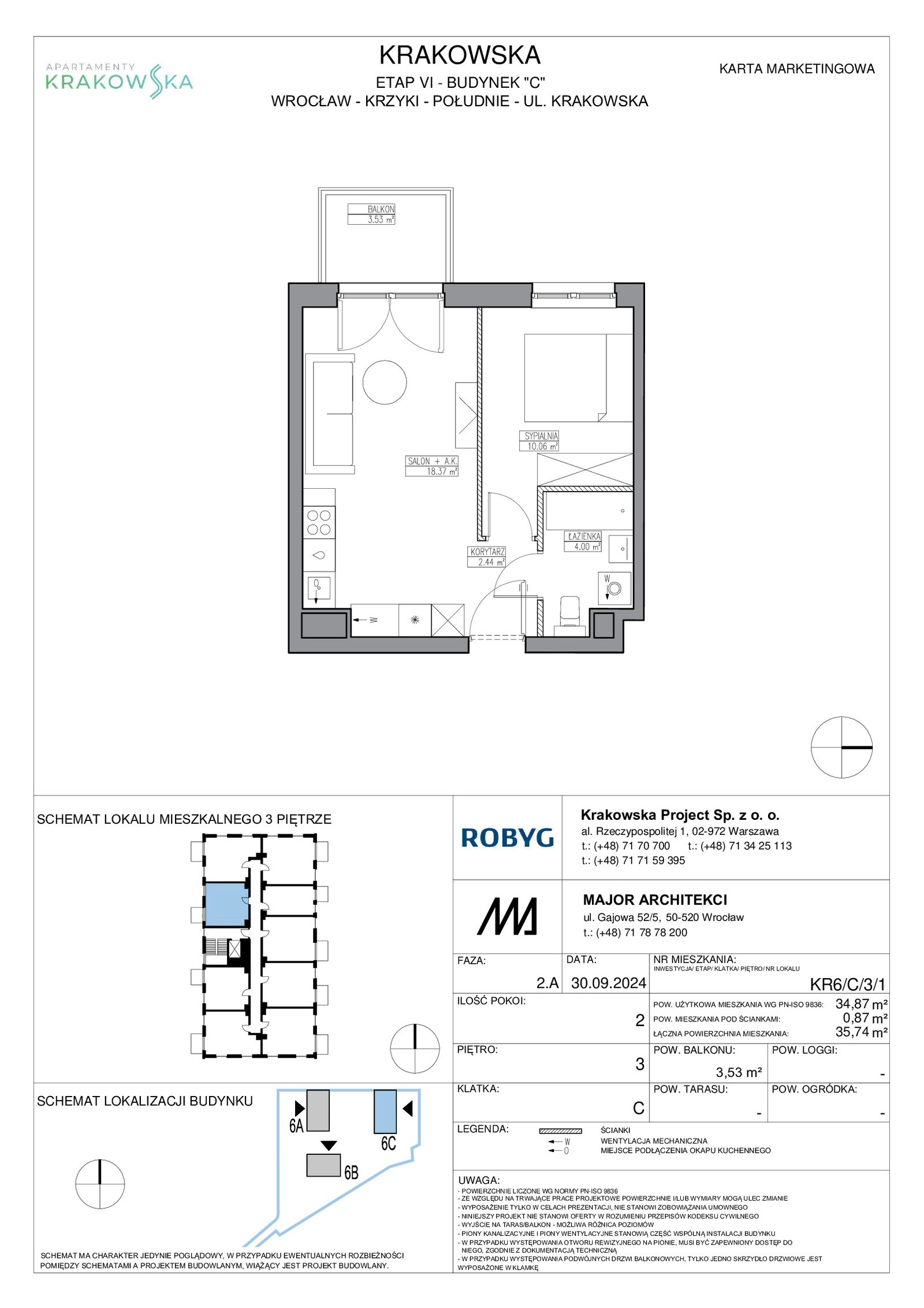 Rzut KR6/C/3/1 — Apartamenty Krakowska 6