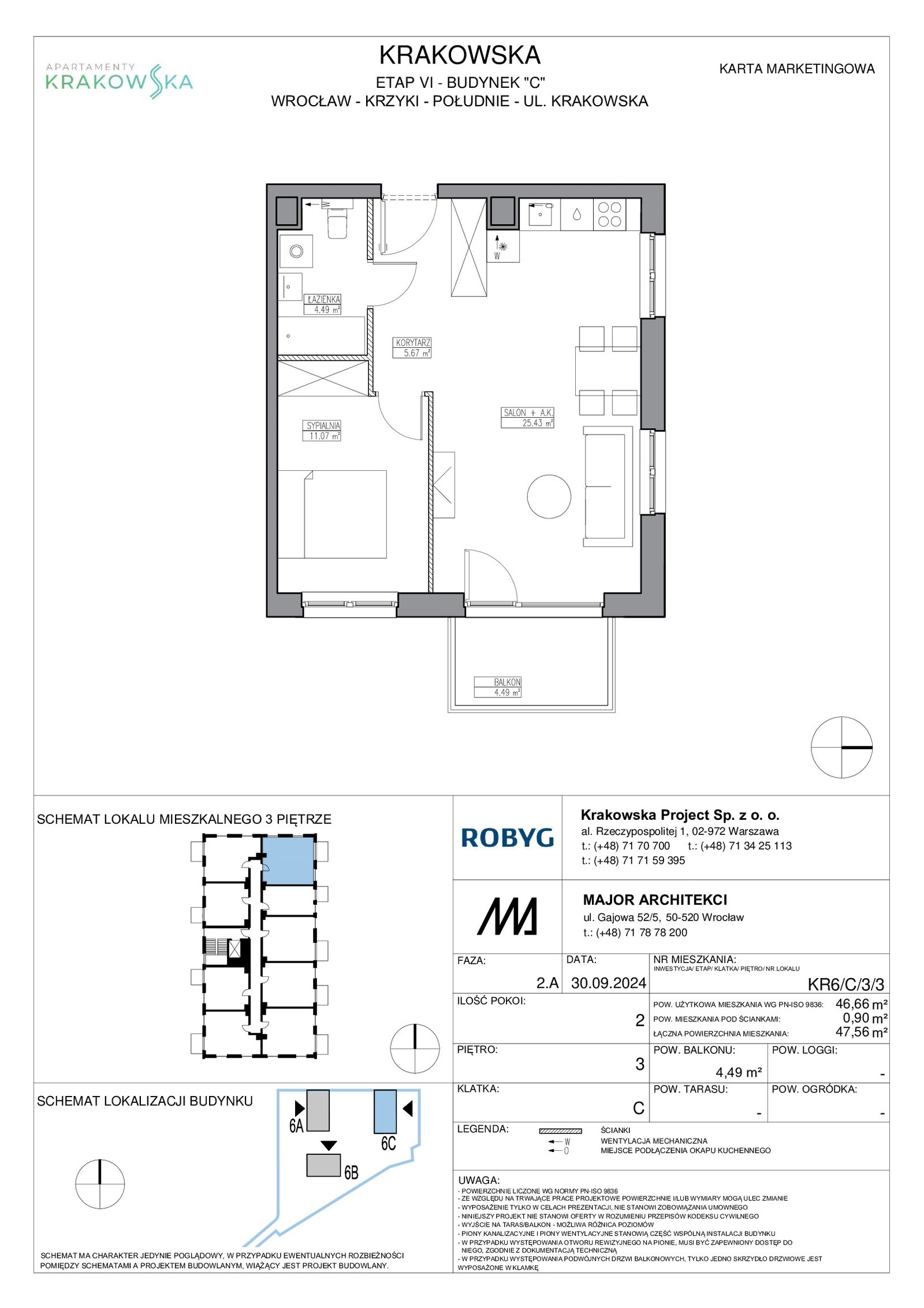 Rzut KR6/C/3/3 — Apartamenty Krakowska 6