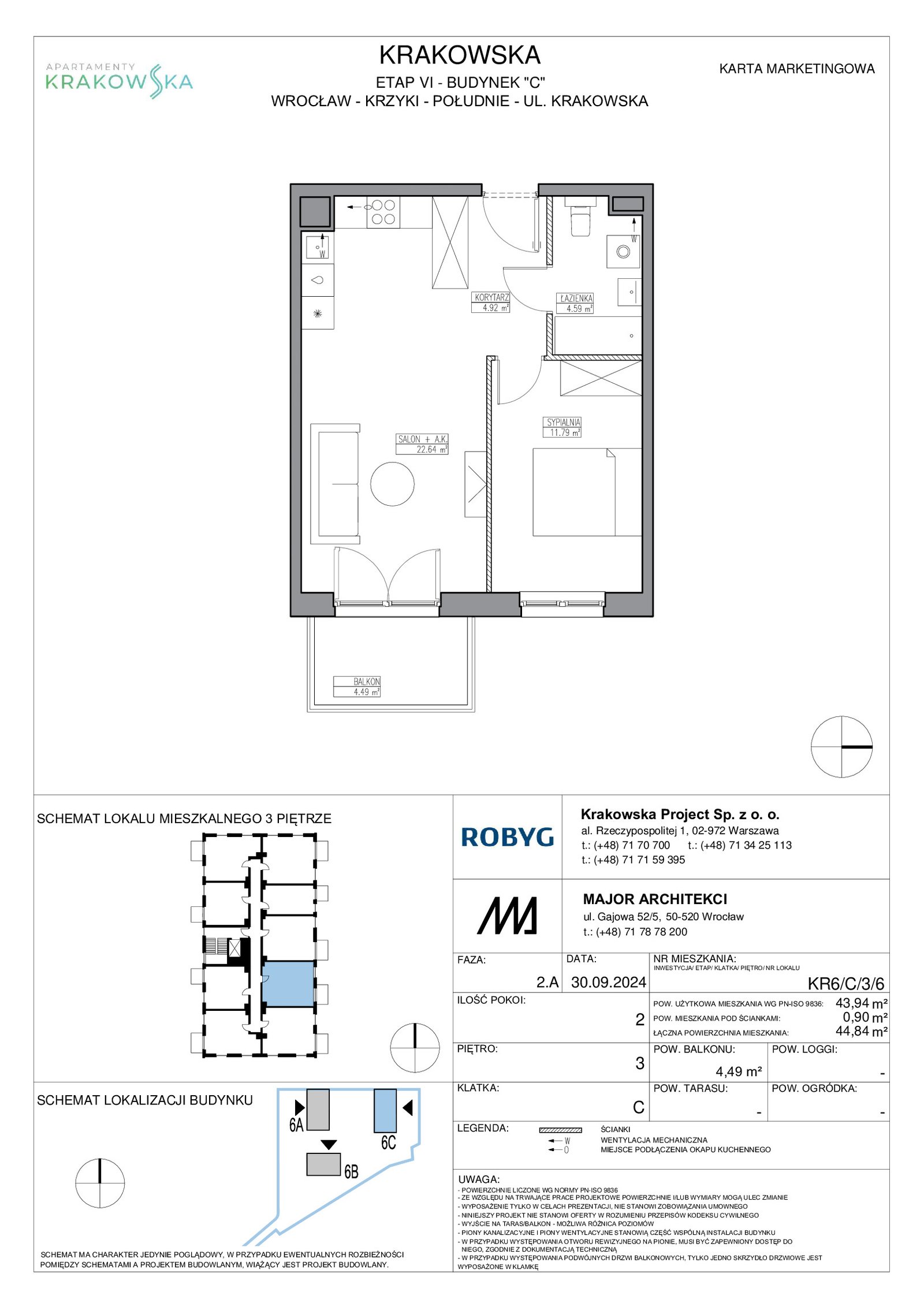 Rzut KR6/C/3/6 — Apartamenty Krakowska 6