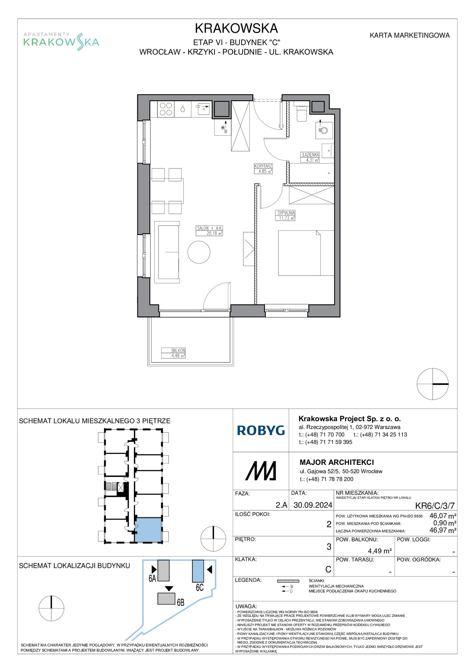 Rzut KR6/C/3/7 — Apartamenty Krakowska 6