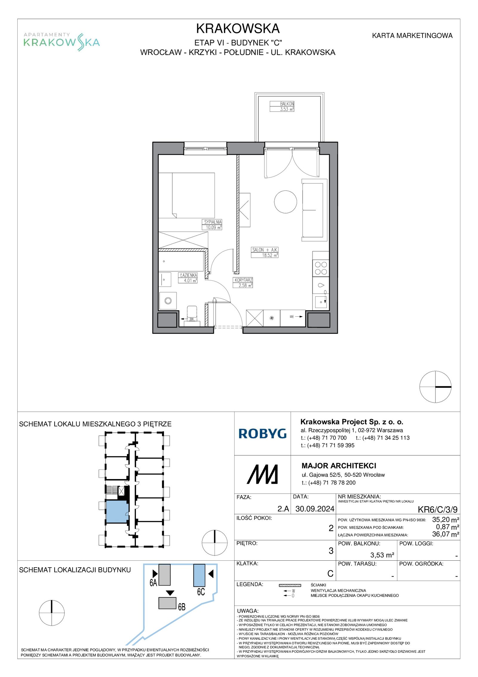 Rzut KR6/C/3/9 — Apartamenty Krakowska 6