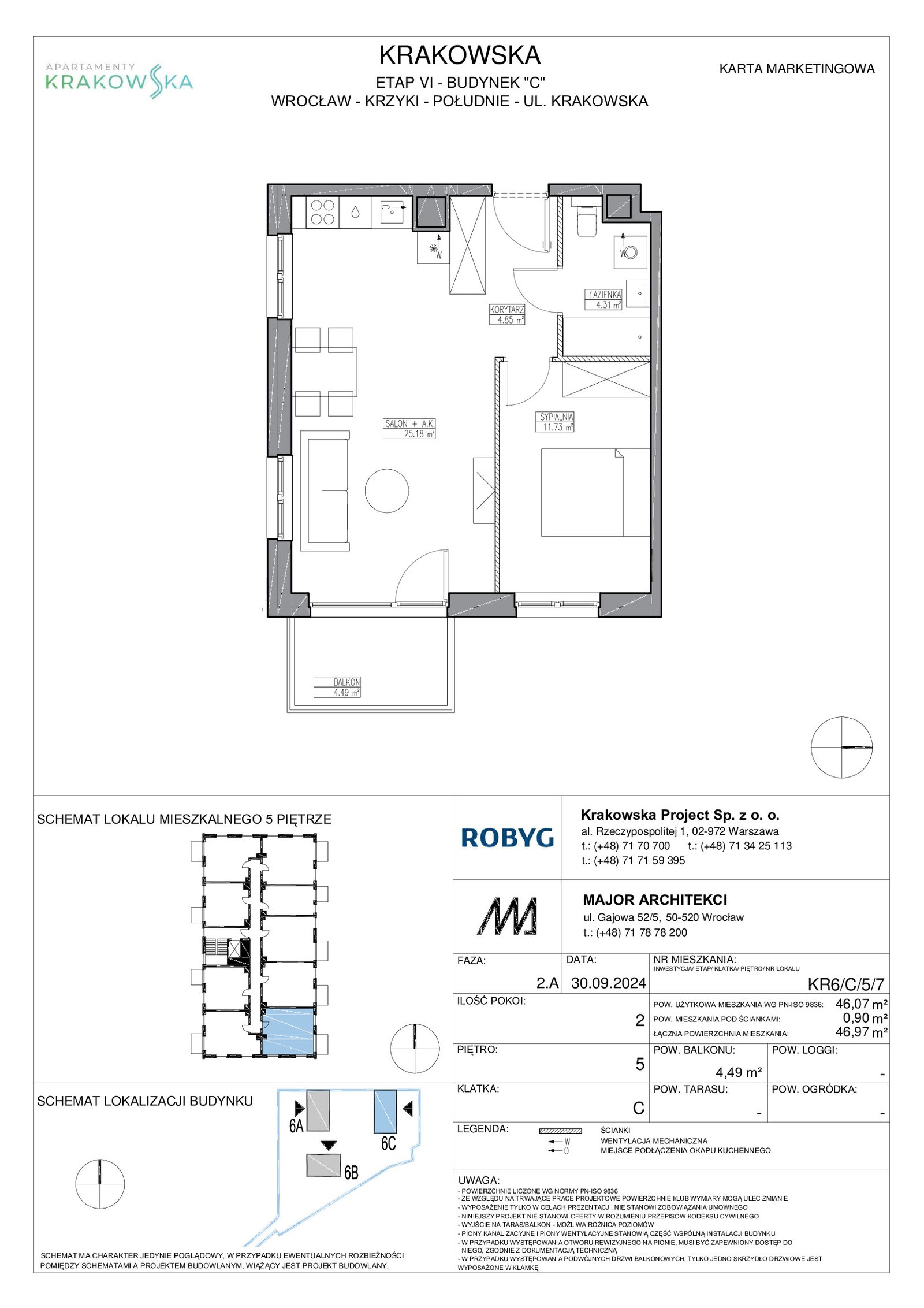 Rzut KR6/C/5/7 — Apartamenty Krakowska 6