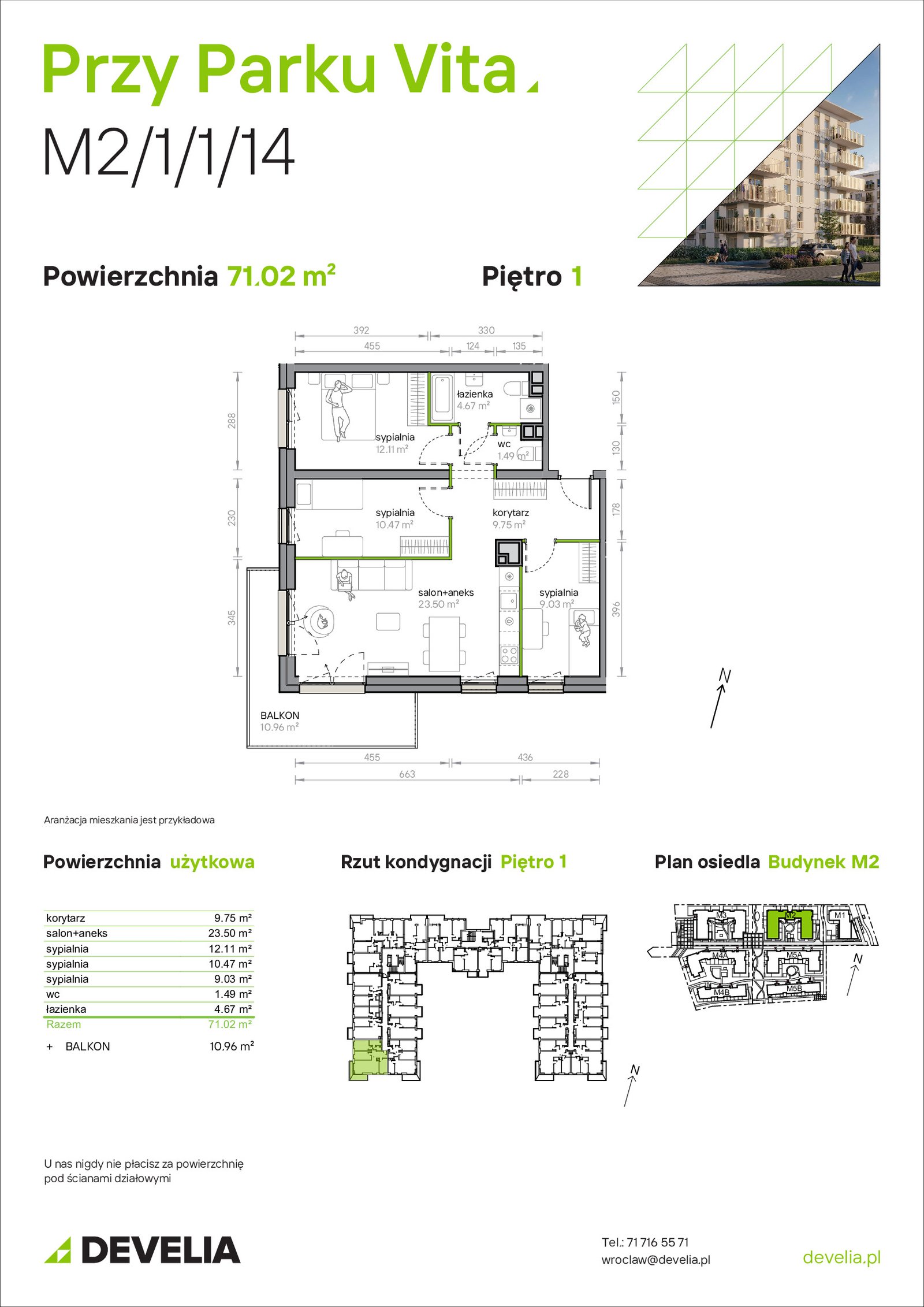 Rzut M2/1/1/14 — Przy Parku Vita