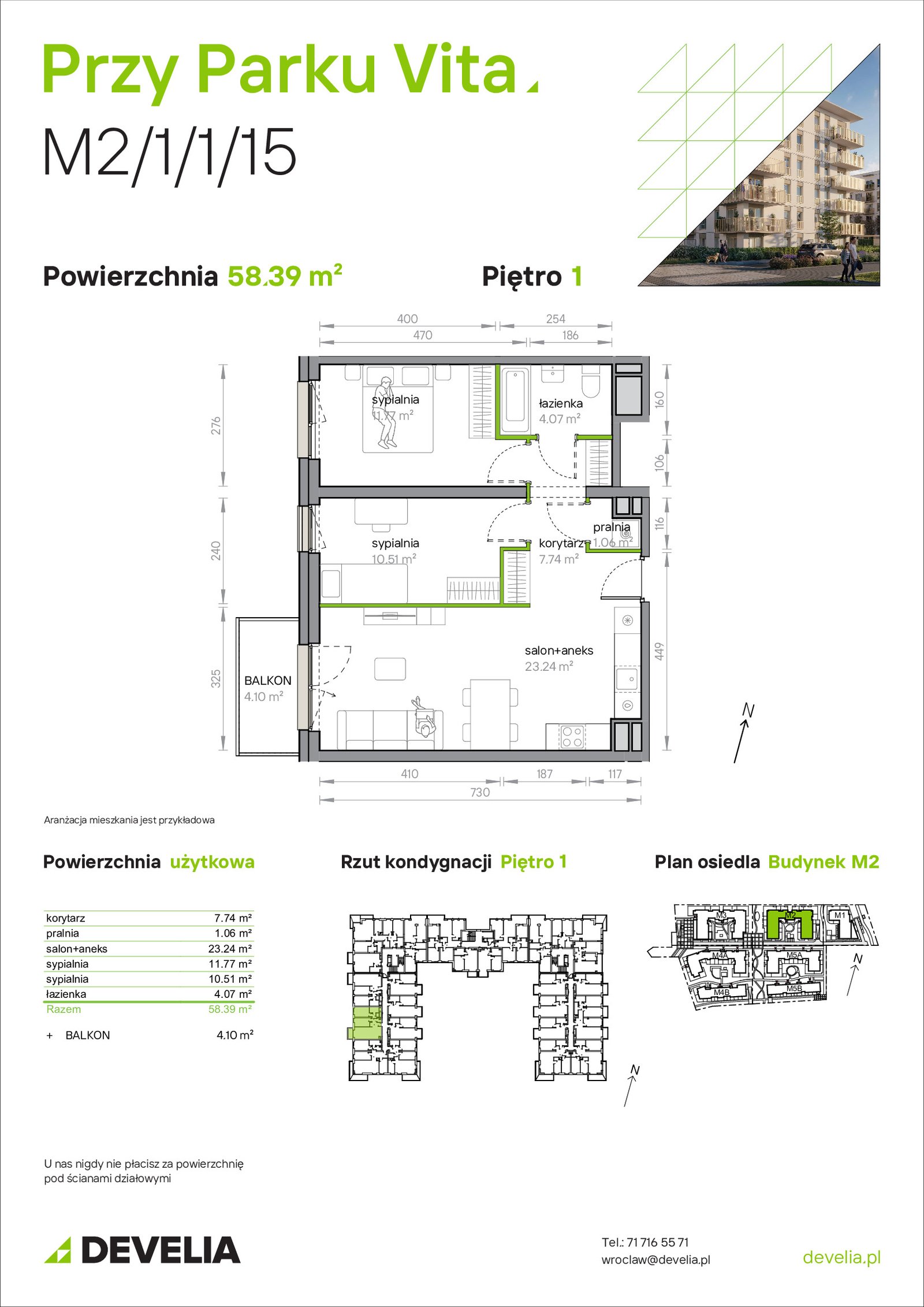 Rzut M2/1/1/15 — Przy Parku Vita