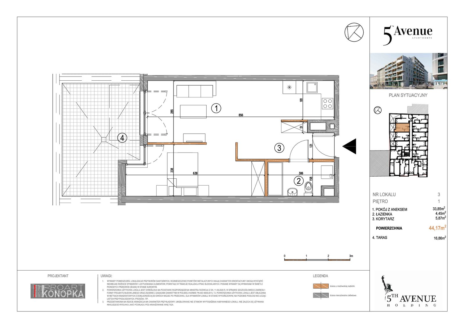Rzut A1/3 — 5th Avenue Apartments
