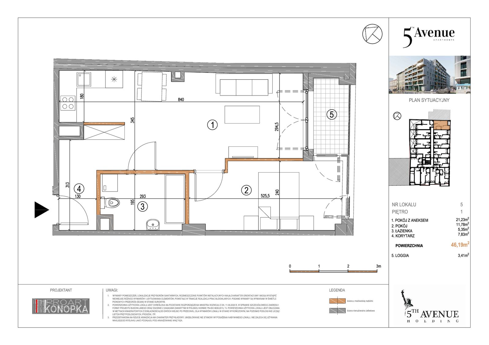 Rzut A1/5 — 5th Avenue Apartments