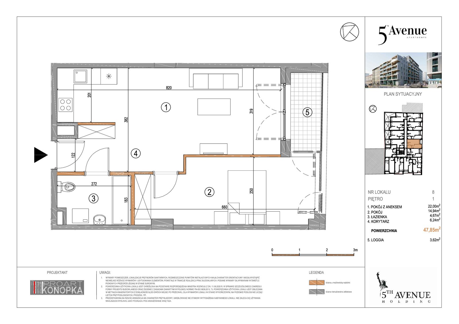 Rzut A1/8 — 5th Avenue Apartments