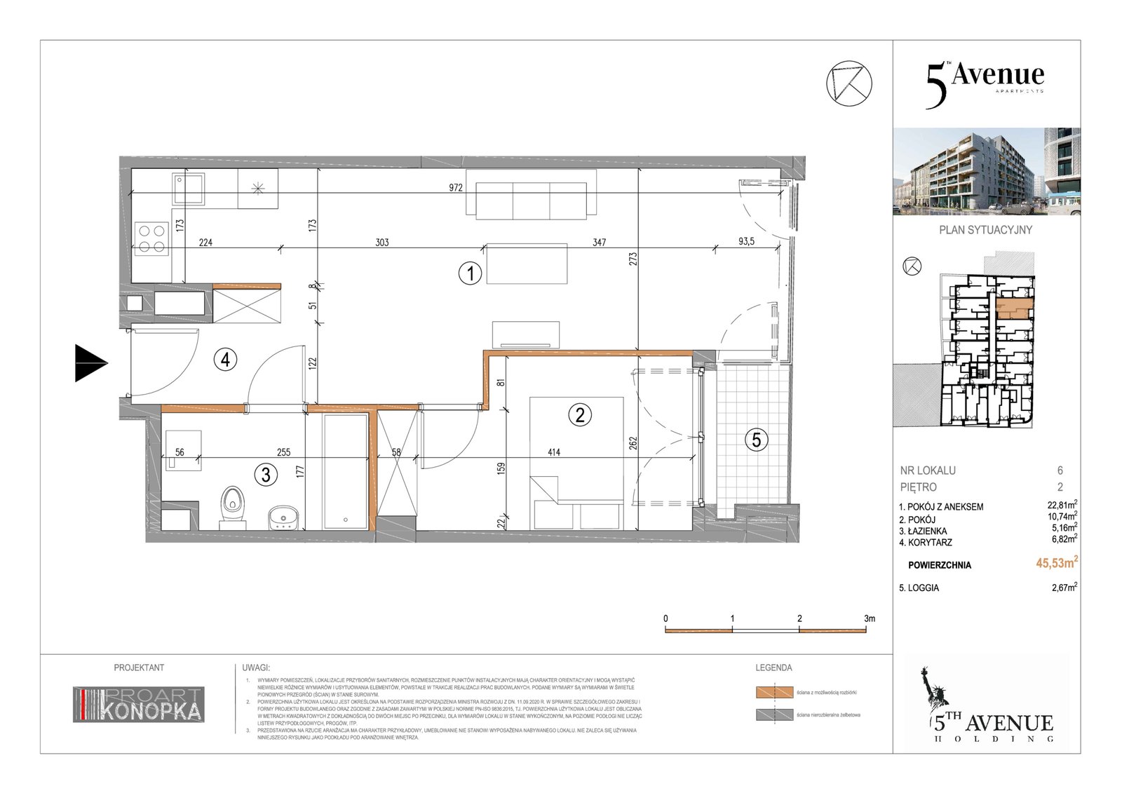 Rzut A2/6 — 5th Avenue Apartments