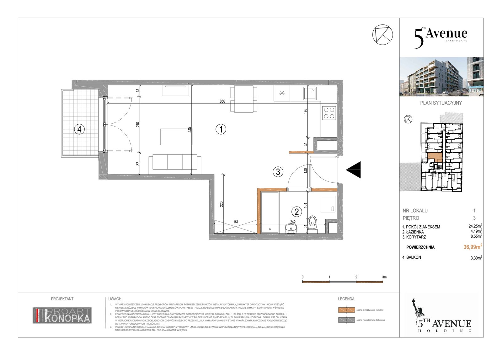 Rzut A3/1 — 5th Avenue Apartments