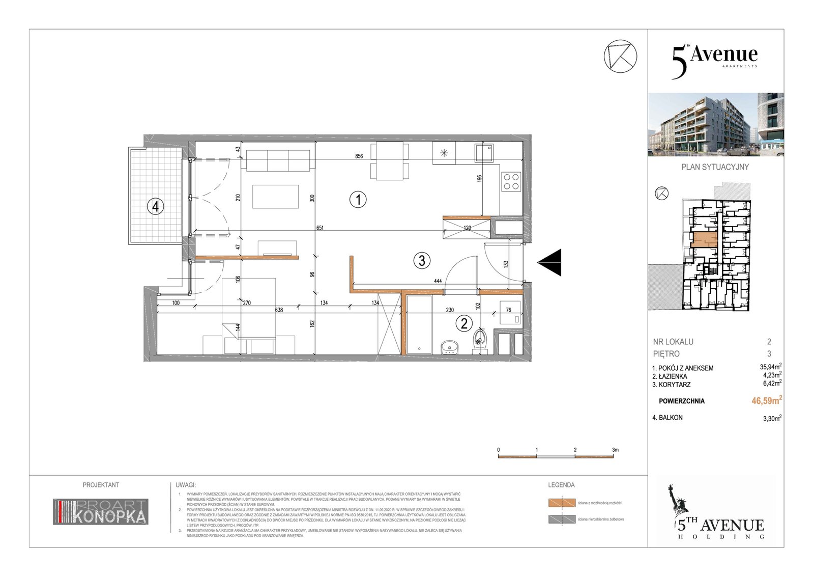 Rzut A3/2 — 5th Avenue Apartments