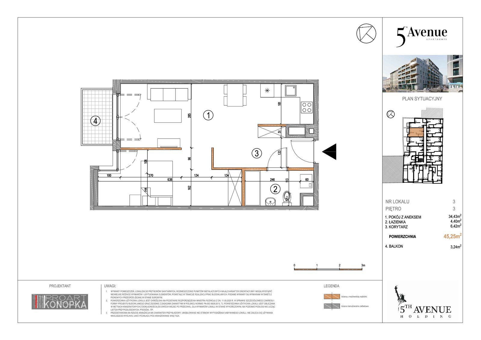 Rzut A3/3 — 5th Avenue Apartments
