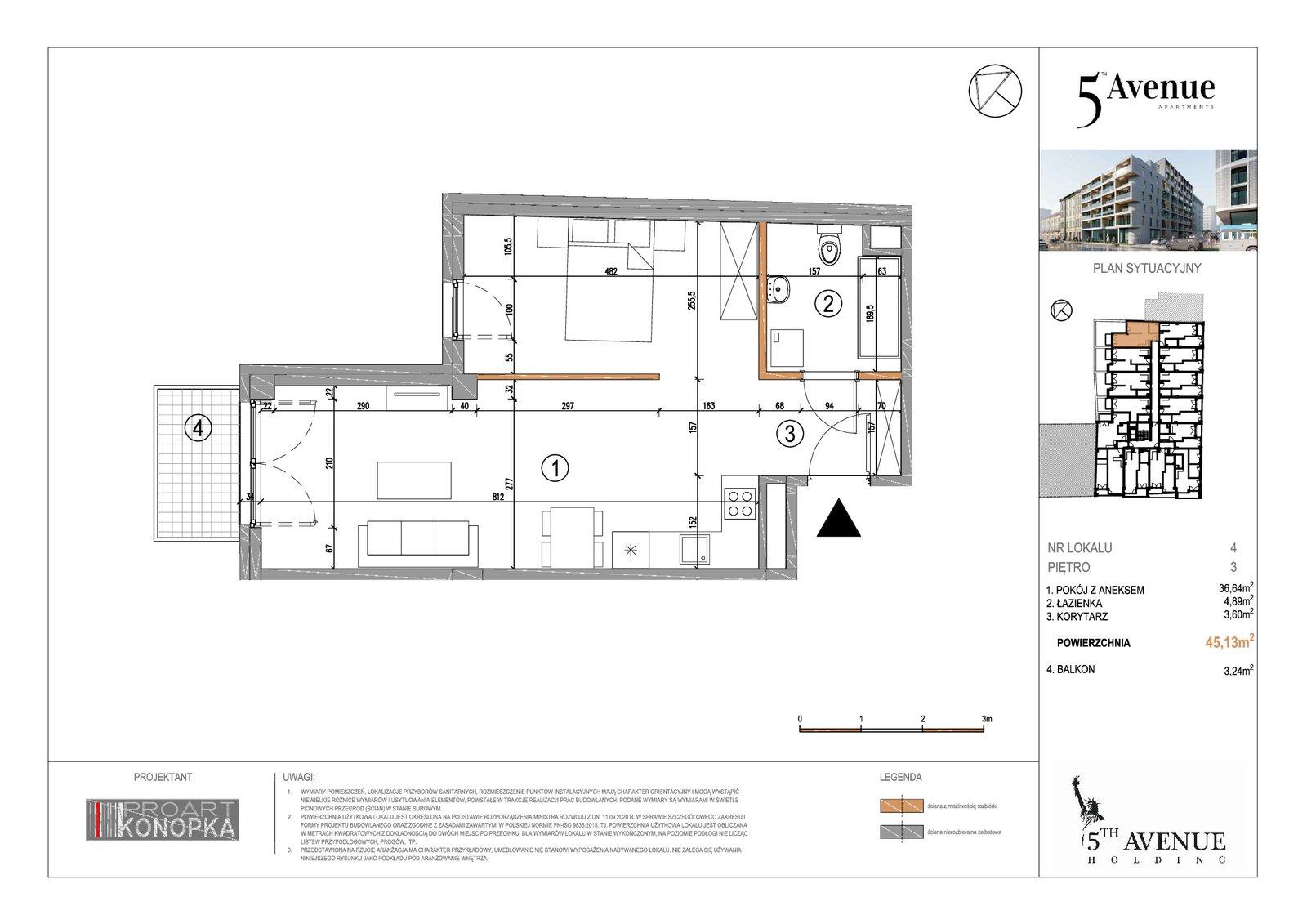 Rzut A3/4 — 5th Avenue Apartments