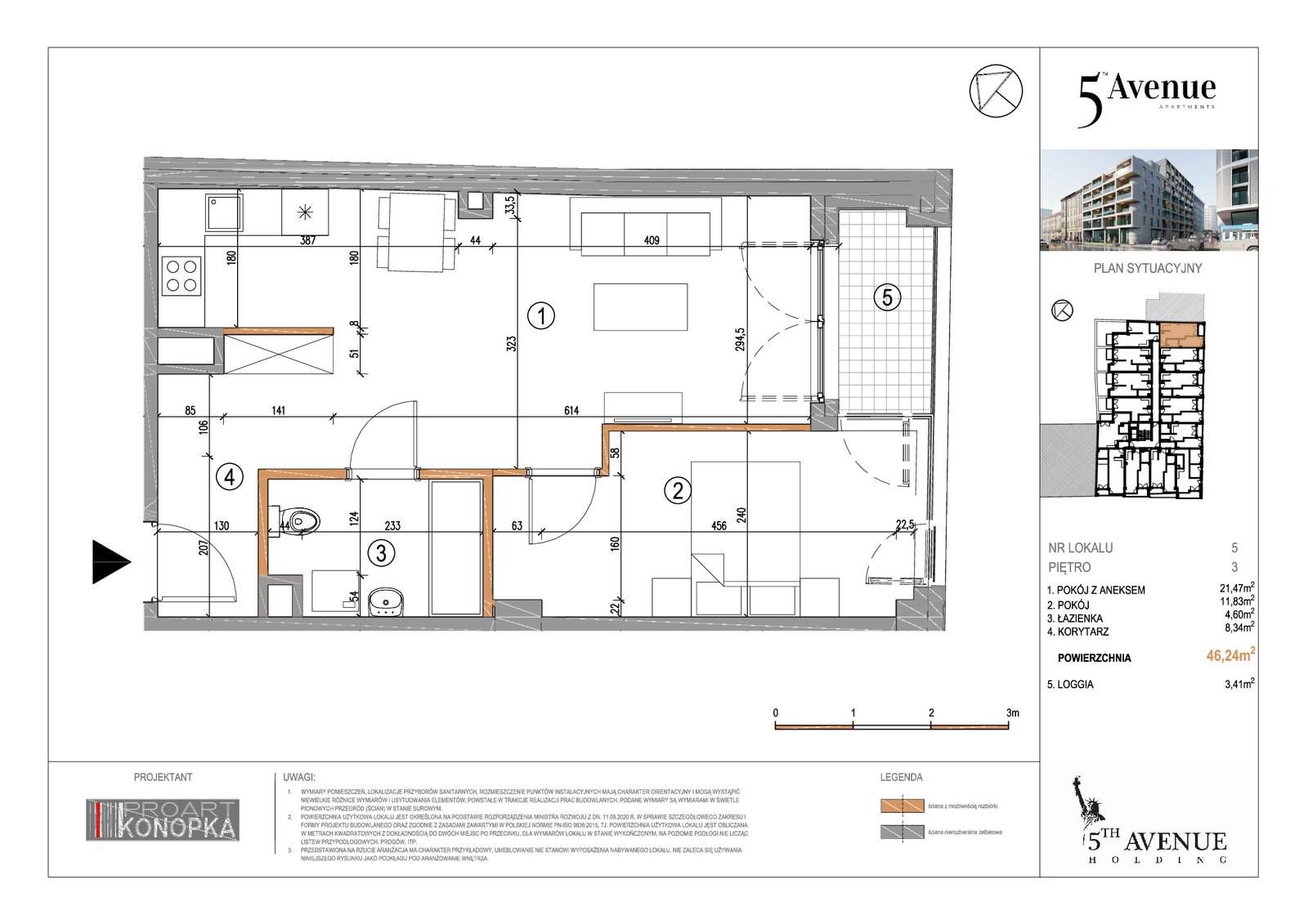 Rzut A3/5 — 5th Avenue Apartments