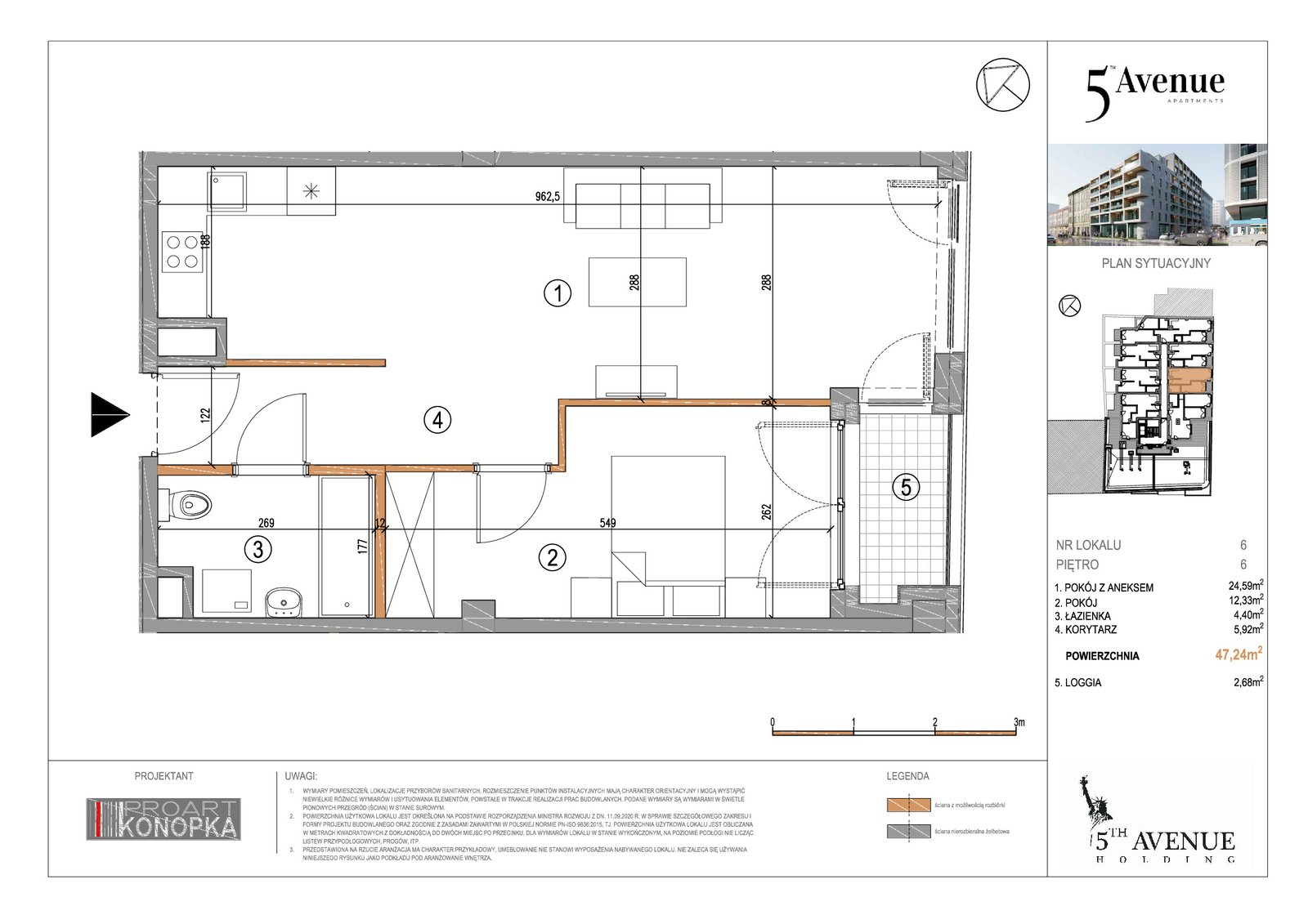 Rzut A6/6 — 5th Avenue Apartments