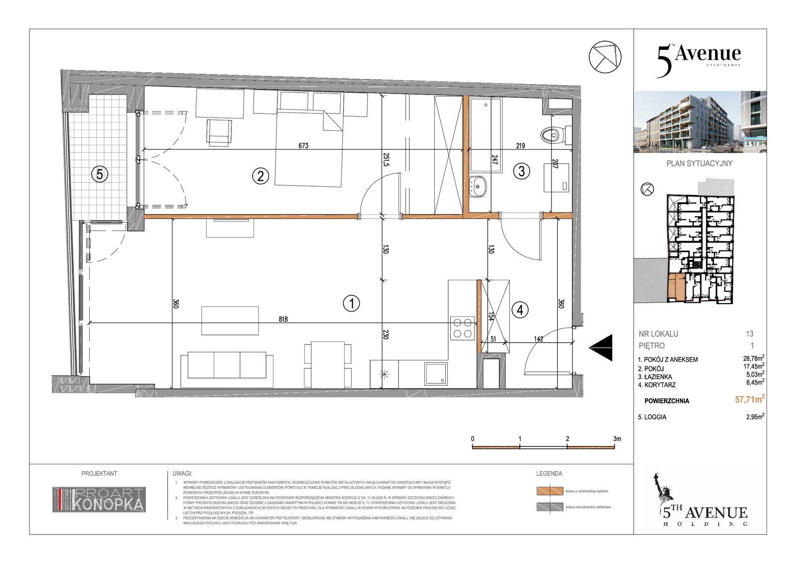 Rzut A1/13 — 5th Avenue Apartments