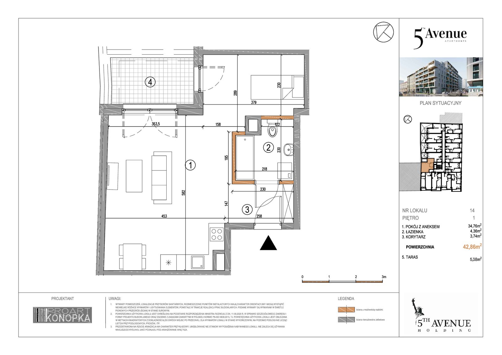 Rzut A1/14 — 5th Avenue Apartments