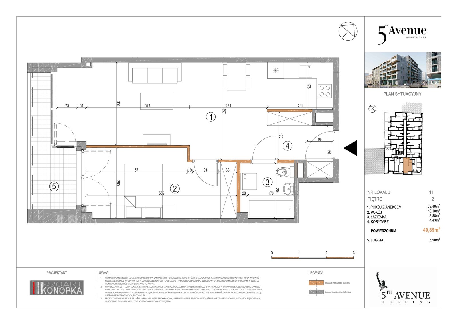 Rzut A2/11 — 5th Avenue Apartments