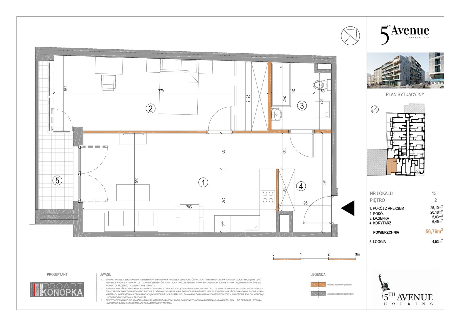 Rzut A2/13 — 5th Avenue Apartments