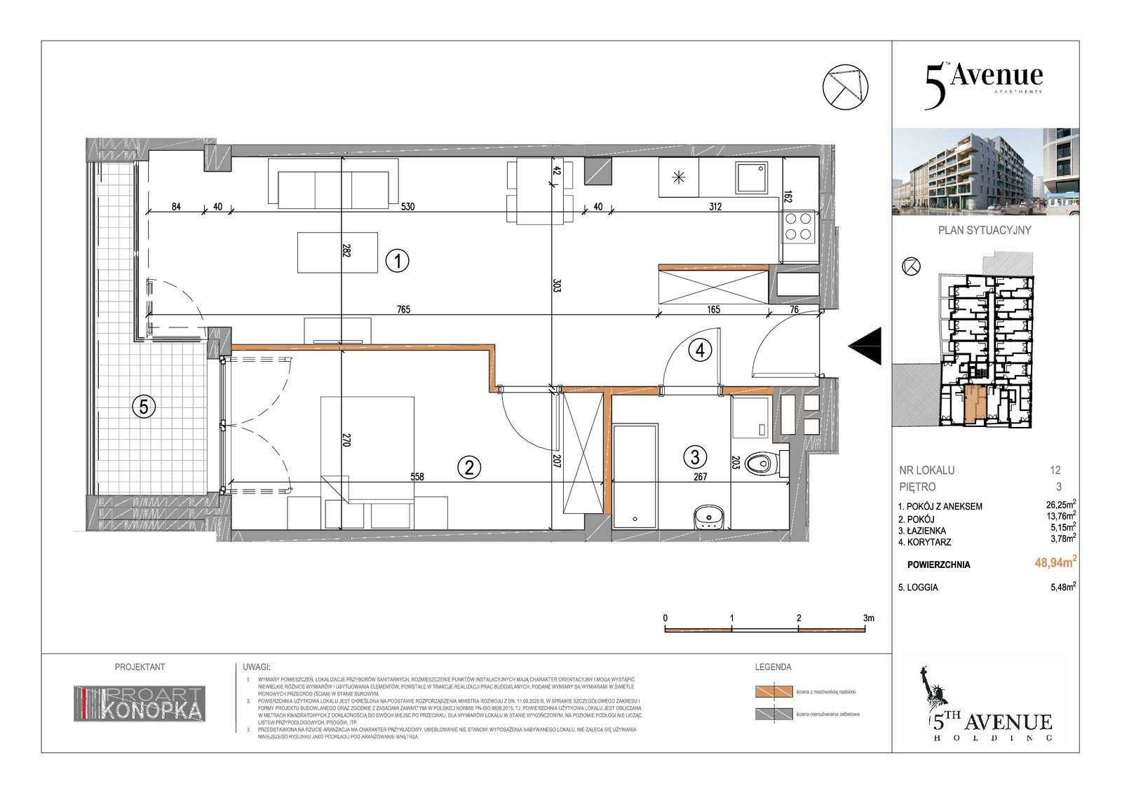 Rzut A3/12 — 5th Avenue Apartments