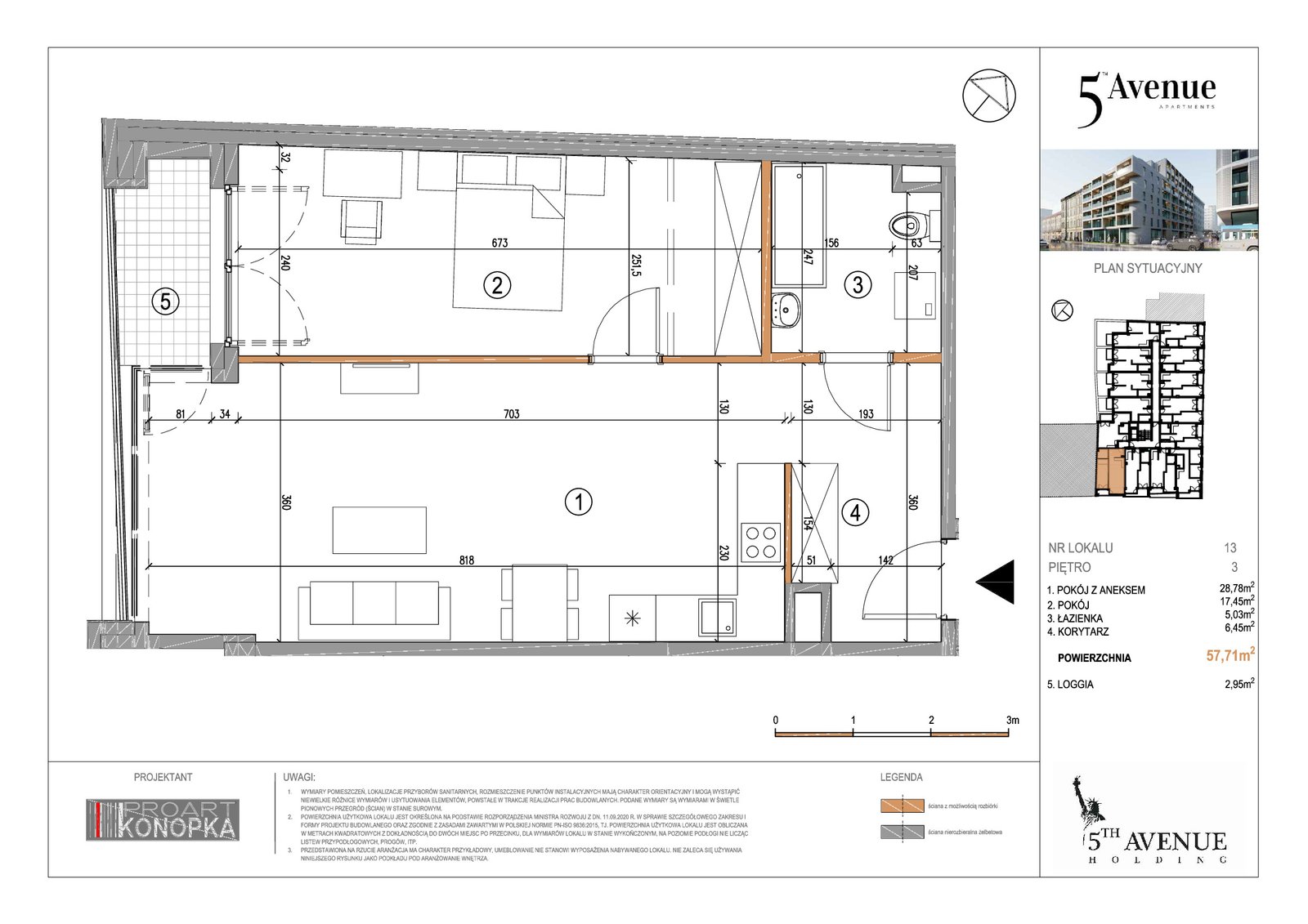 Rzut A3/13 — 5th Avenue Apartments
