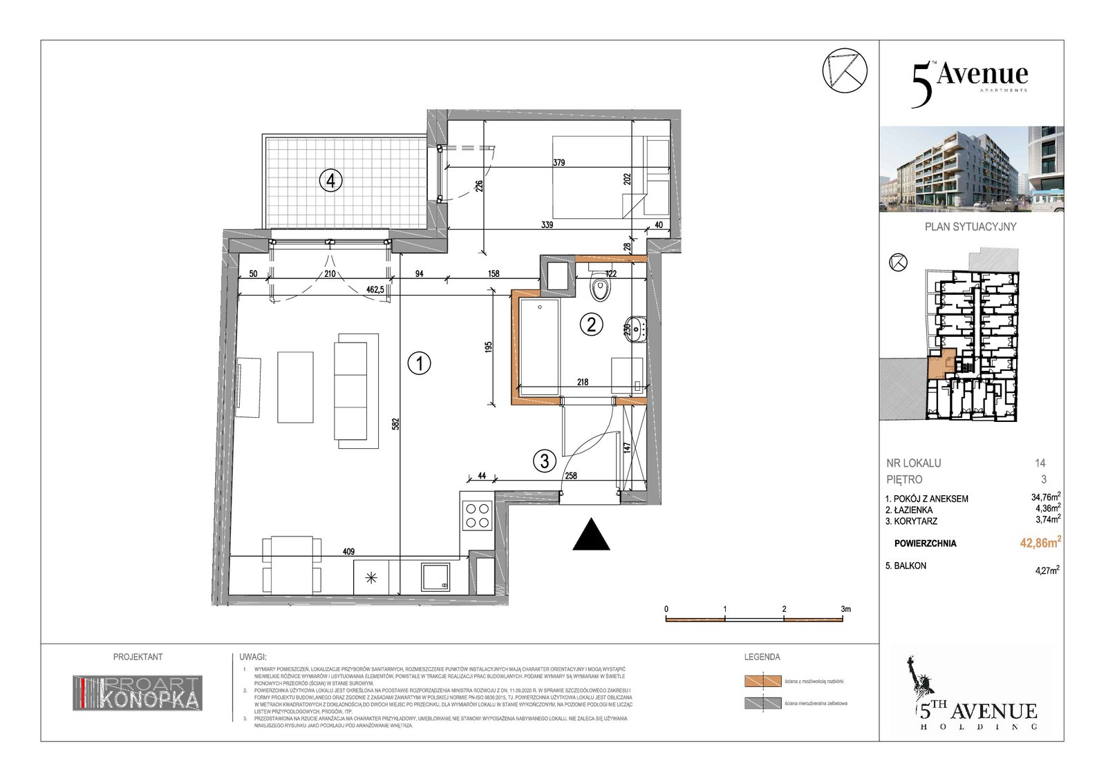 Rzut A3/14 — 5th Avenue Apartments