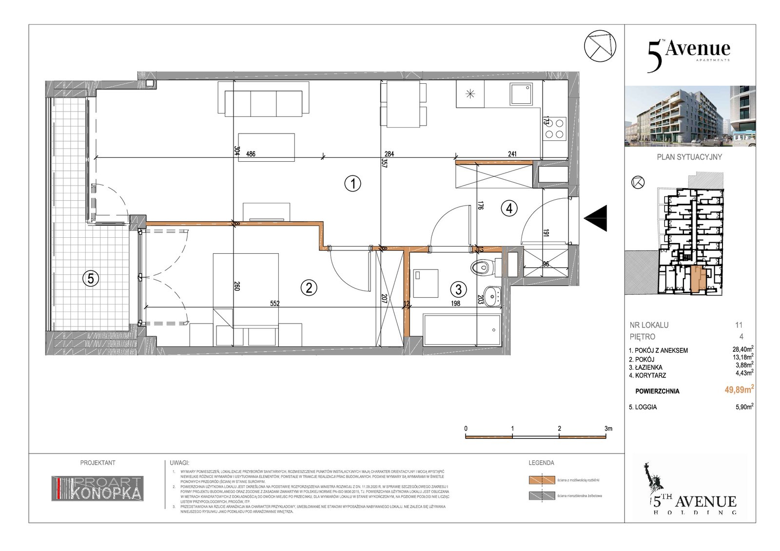 Rzut A4/11 — 5th Avenue Apartments