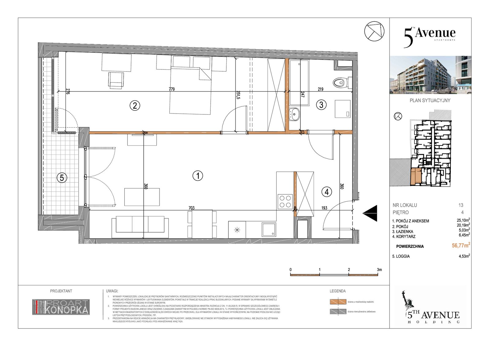 Rzut A4/13 — 5th Avenue Apartments
