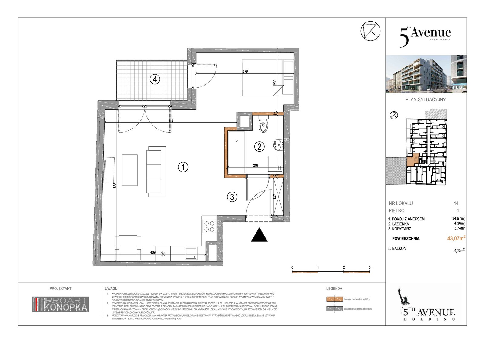 Rzut A4/14 — 5th Avenue Apartments