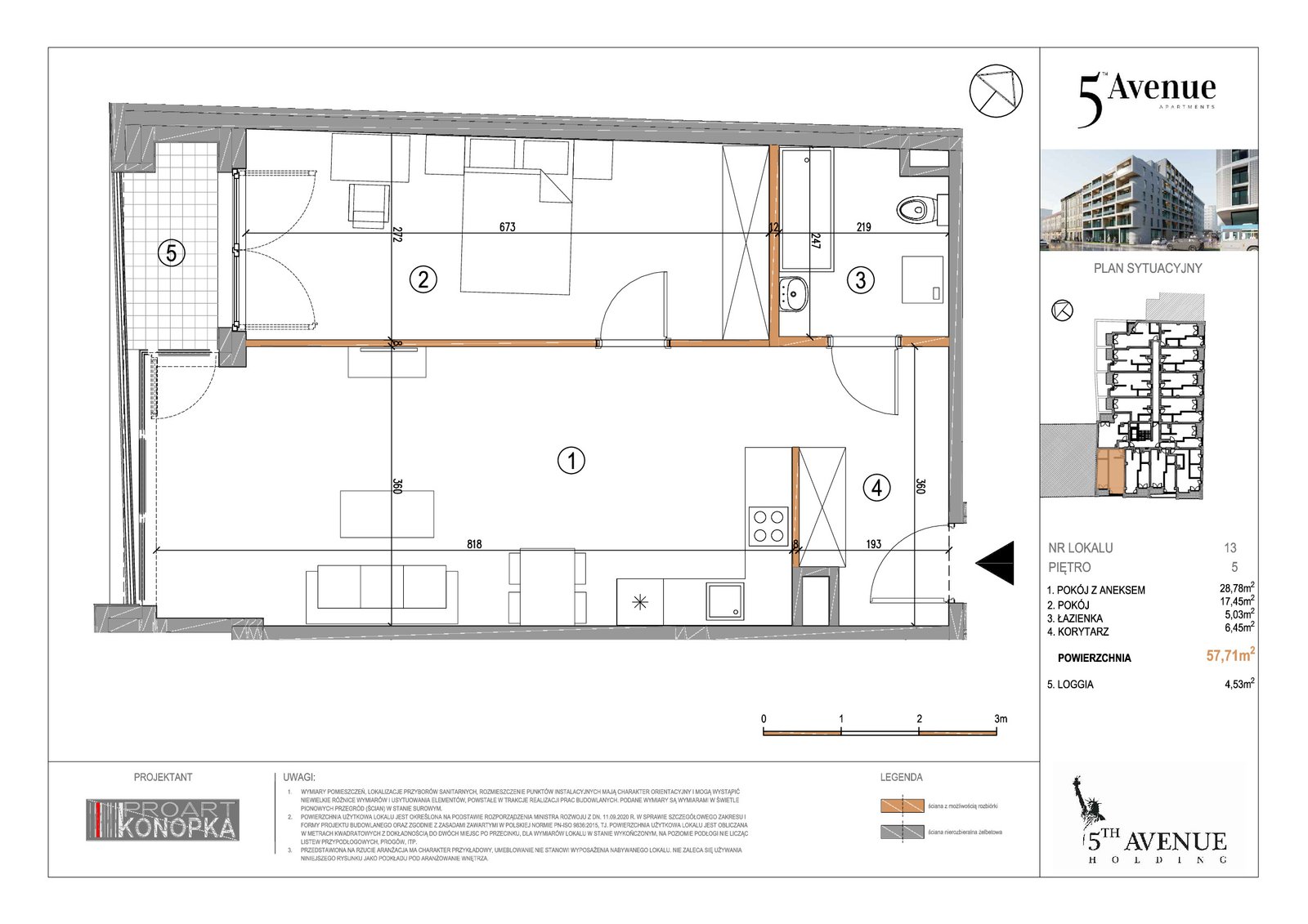 Rzut A5/13 — 5th Avenue Apartments