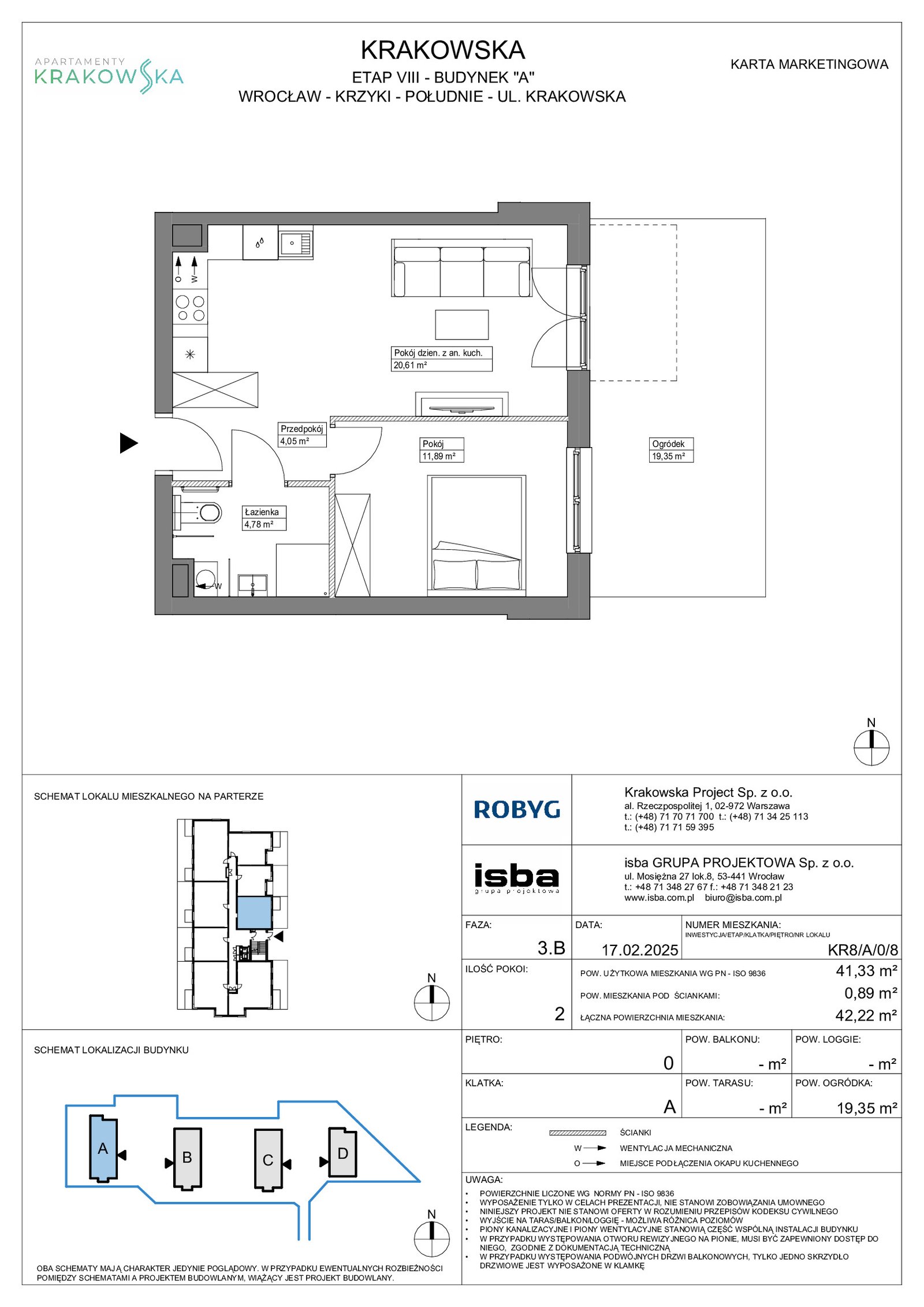 Rzut KR8/A/0/8 — Apartamenty Krakowska 8