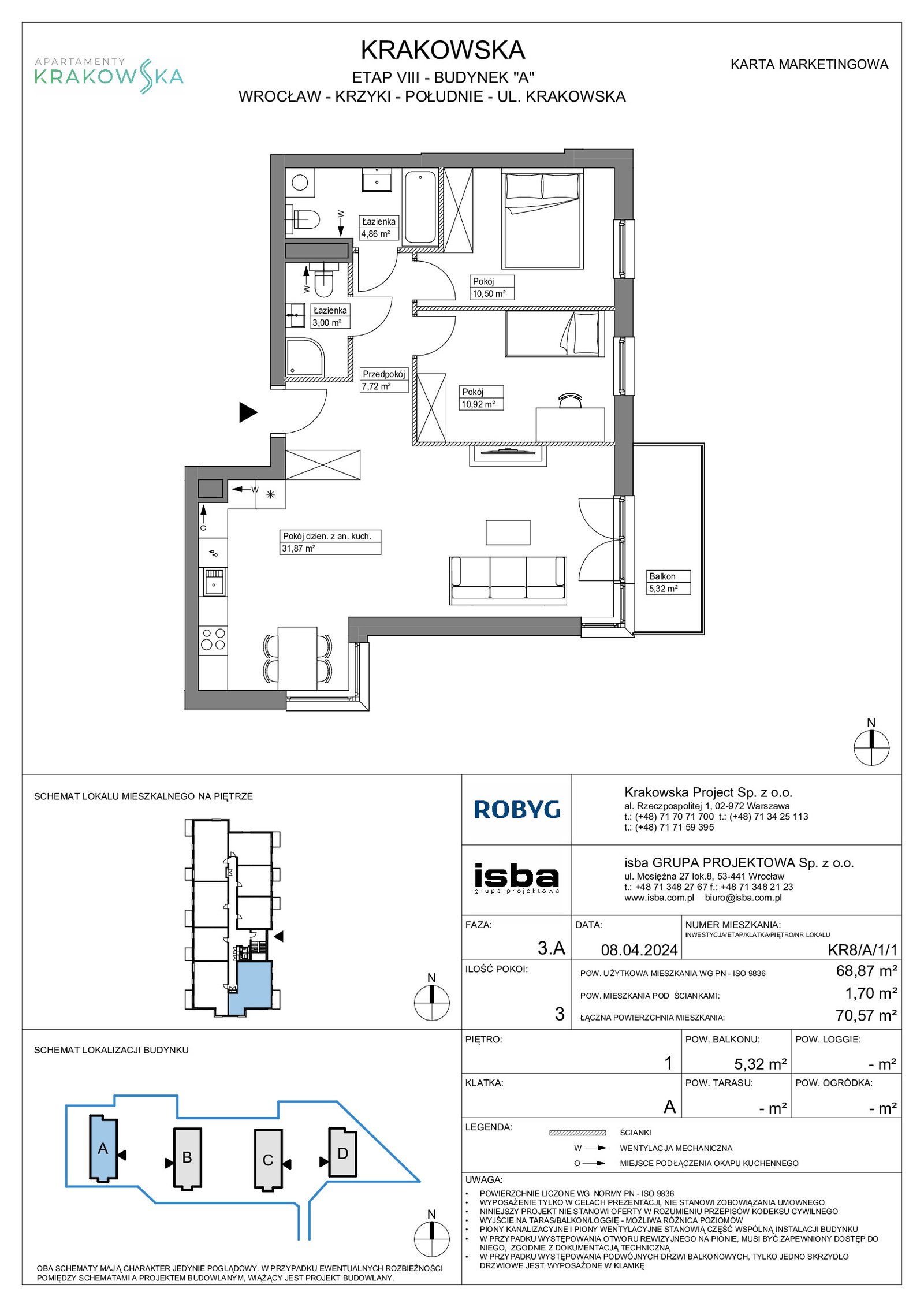 Rzut KR8/A/1/1 — Apartamenty Krakowska 8
