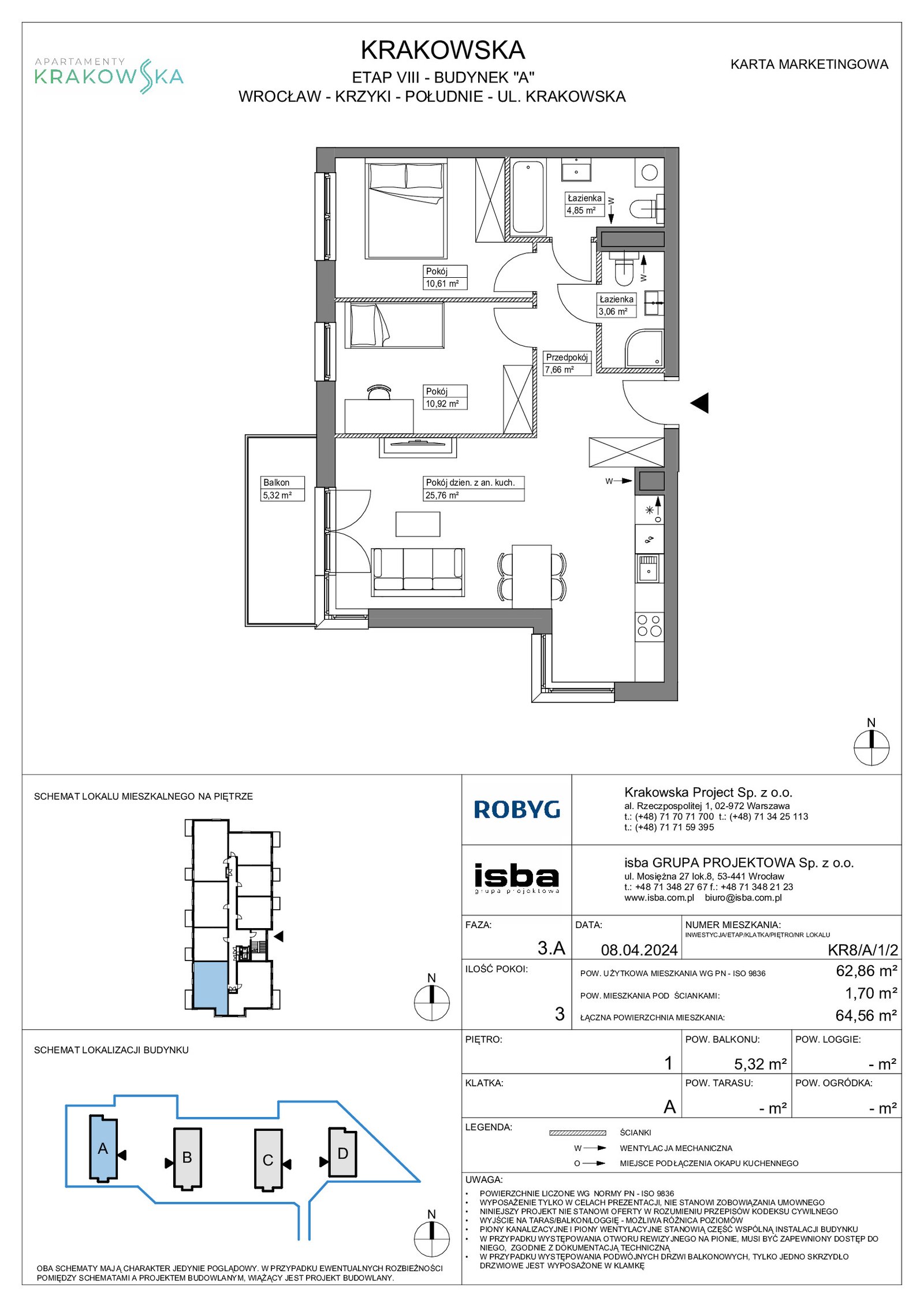 Rzut KR8/A/1/2 — Apartamenty Krakowska 8