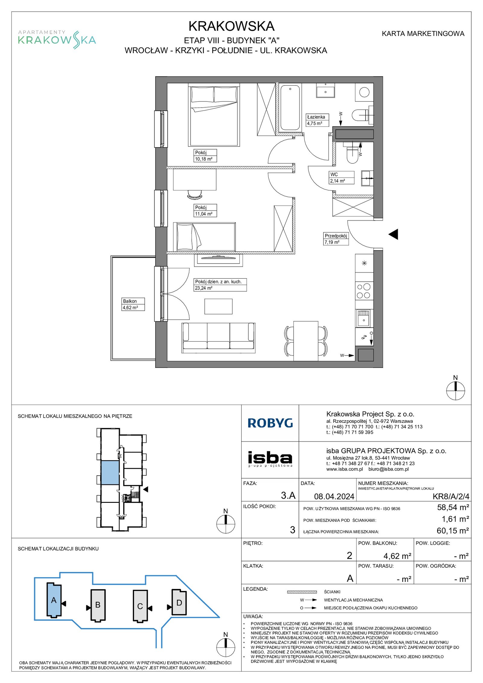 Rzut KR8/A/2/4 — Apartamenty Krakowska 8
