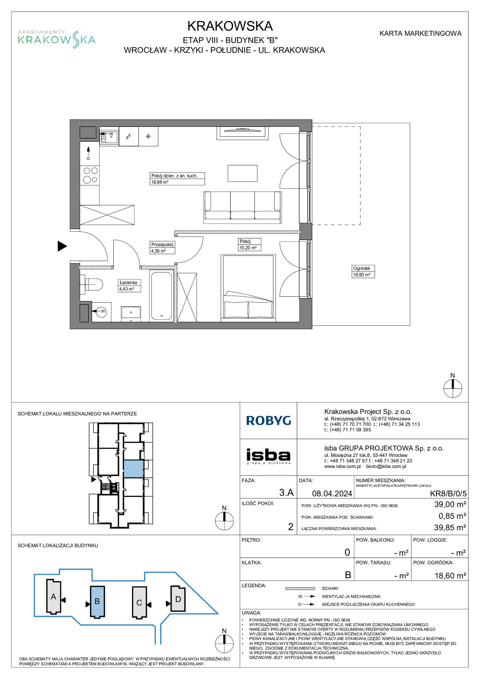 Rzut KR8/B/0/5 — Apartamenty Krakowska 8
