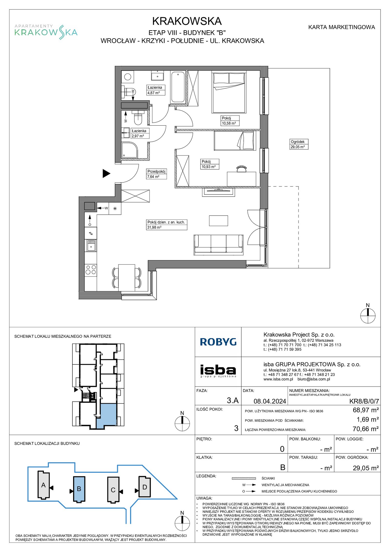 Rzut KR8/B/0/7 — Apartamenty Krakowska 8