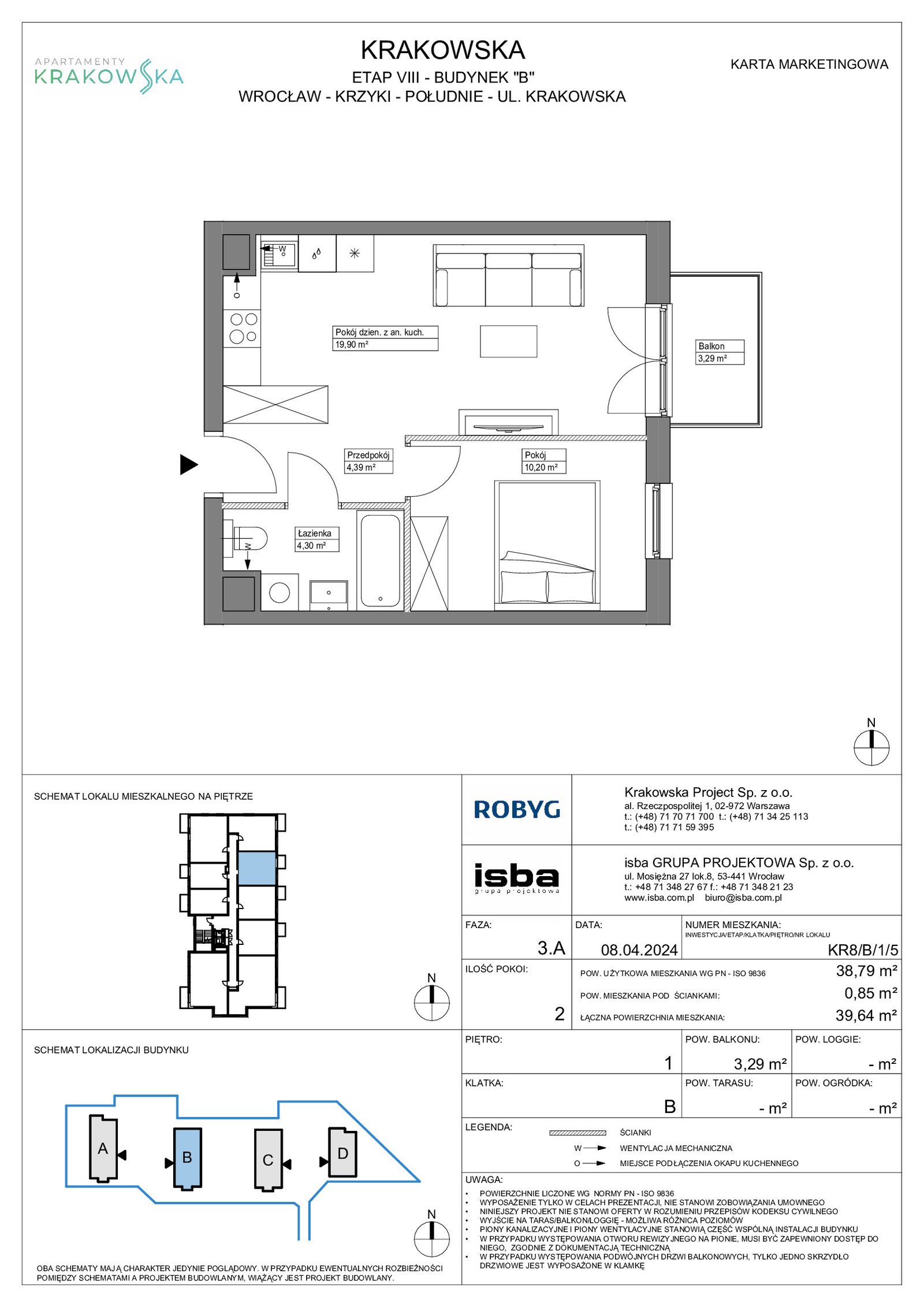 Rzut KR8/B/1/5 — Apartamenty Krakowska 8