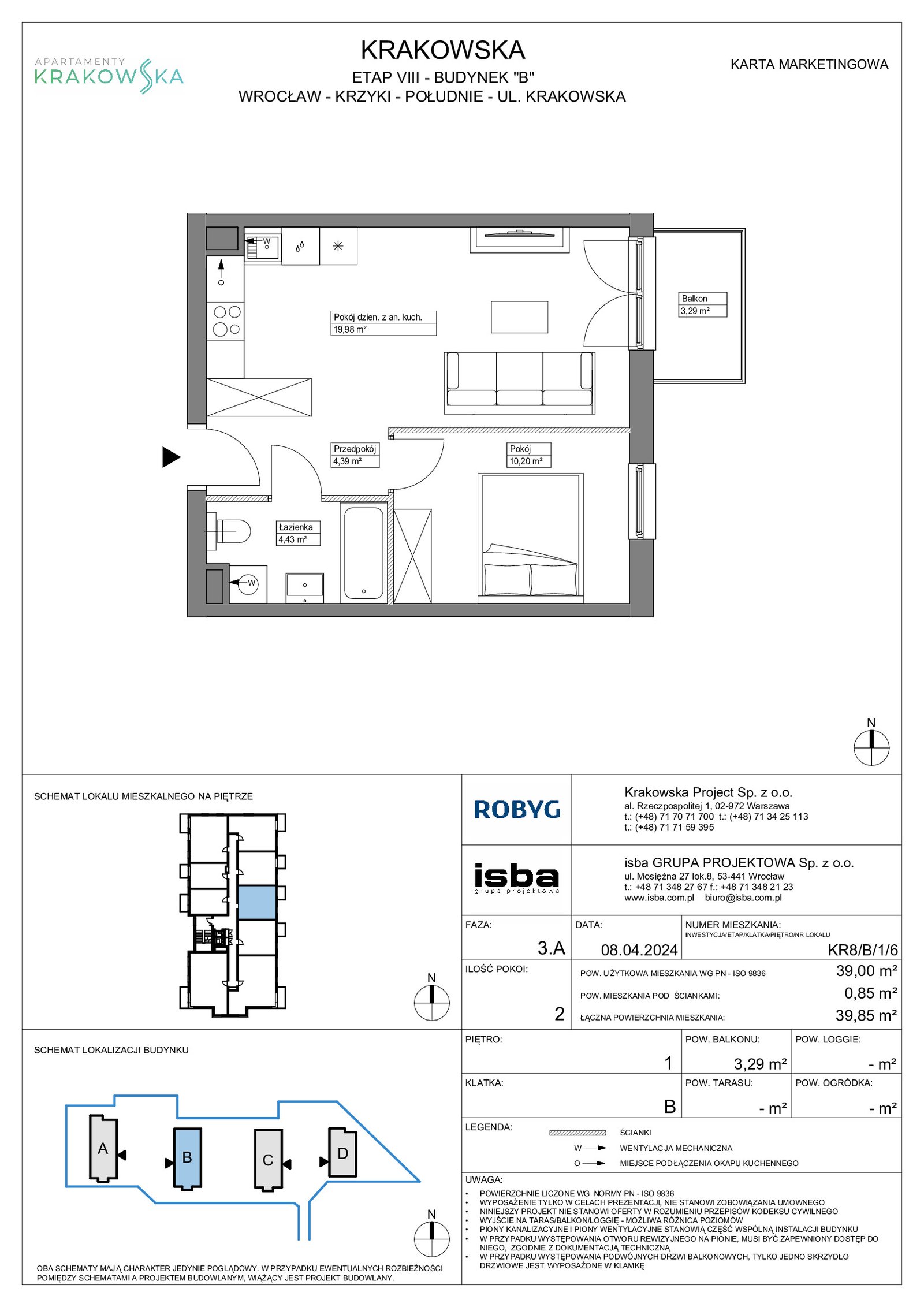 Rzut KR8/B/1/6 — Apartamenty Krakowska 8