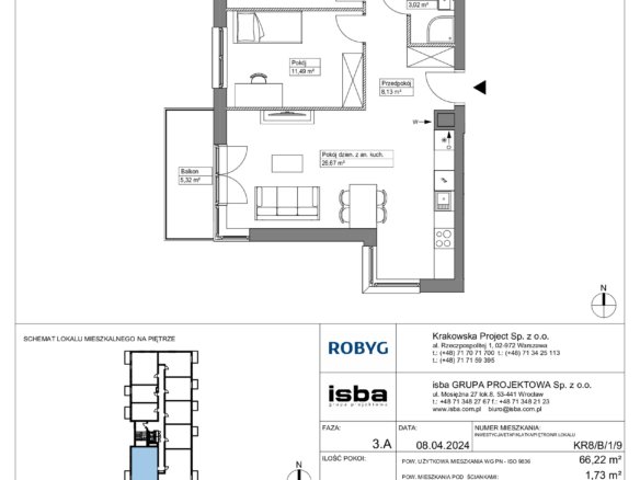 KR8/B/1/9 — Apartamenty Krakowska 8