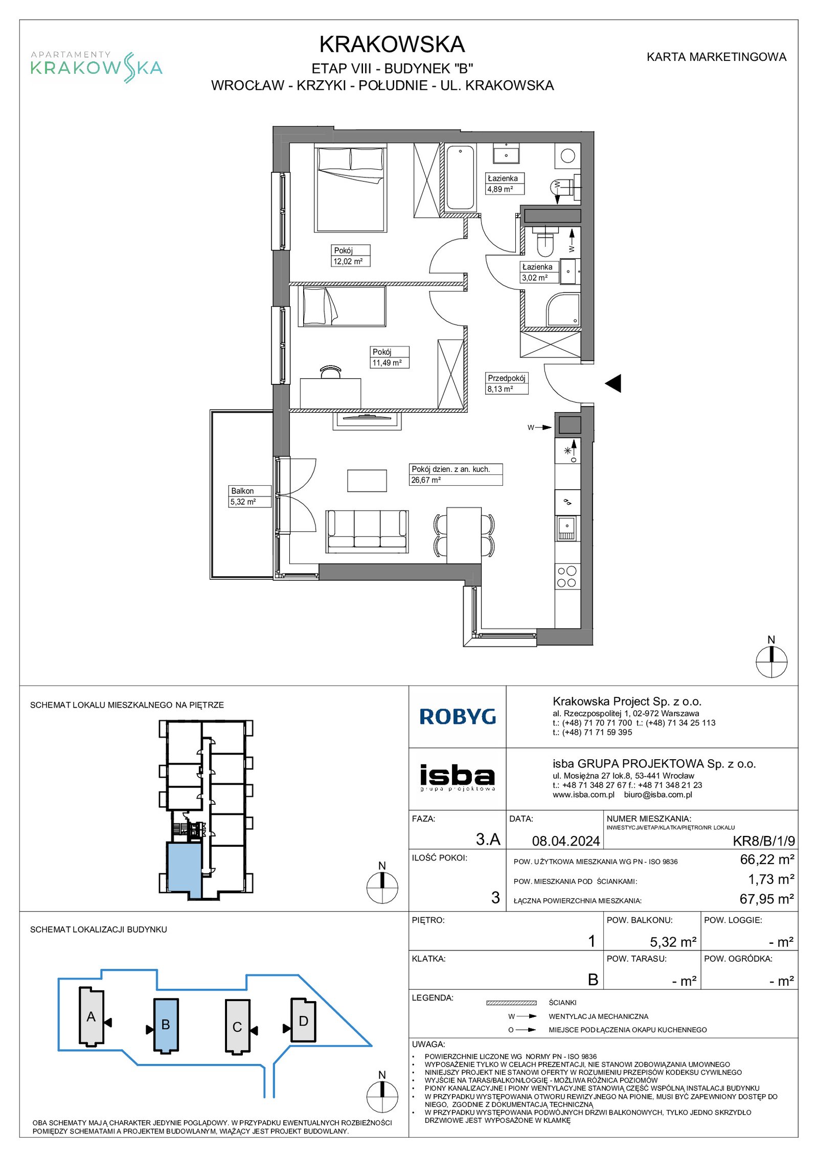 Rzut KR8/B/1/9 — Apartamenty Krakowska 8